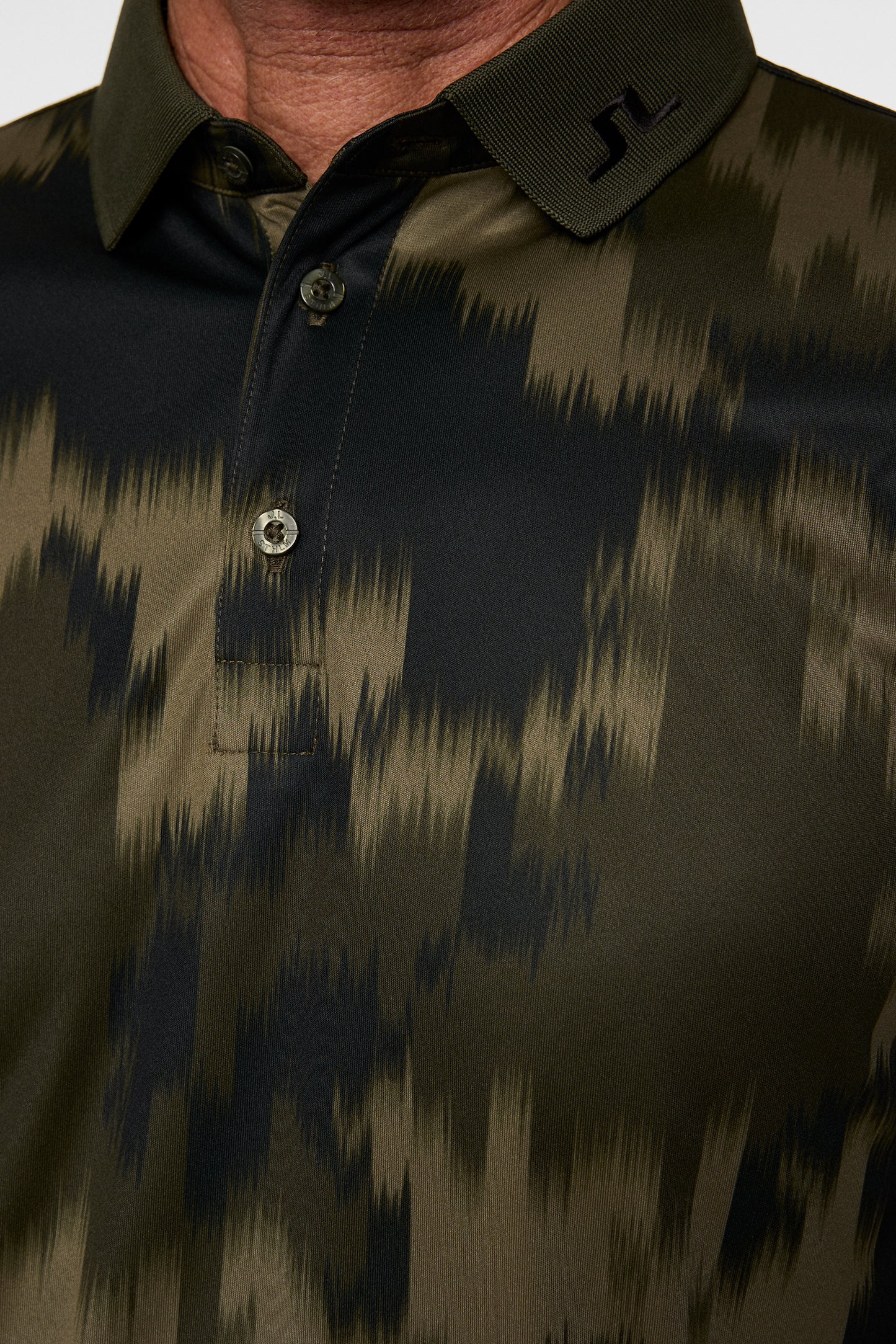 Tour Tech Print Polo in Warp Forest L by J.Lindeberg