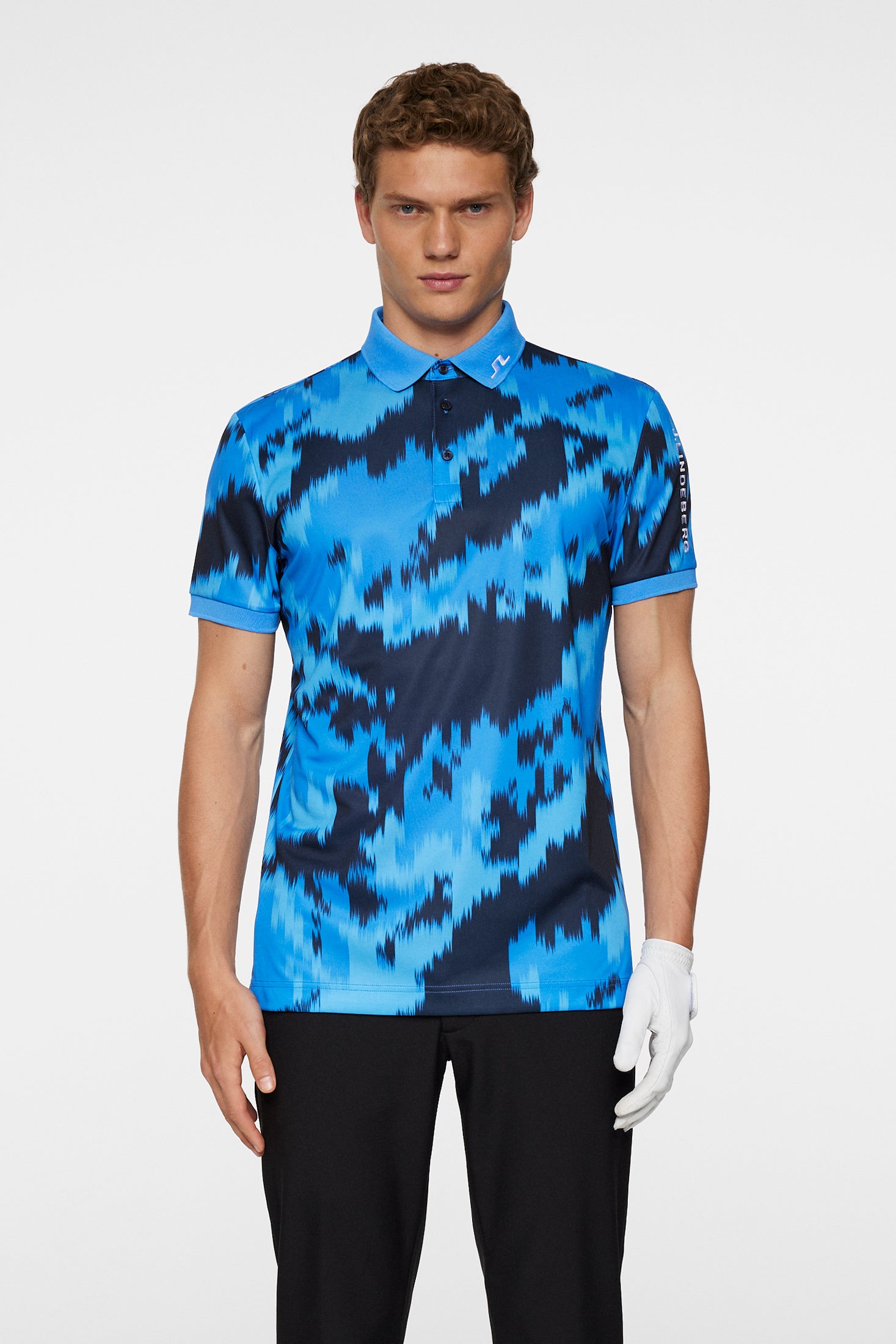 Tour Tech Print Polo / Warp Sonic Blue L – J.LINDEBERG