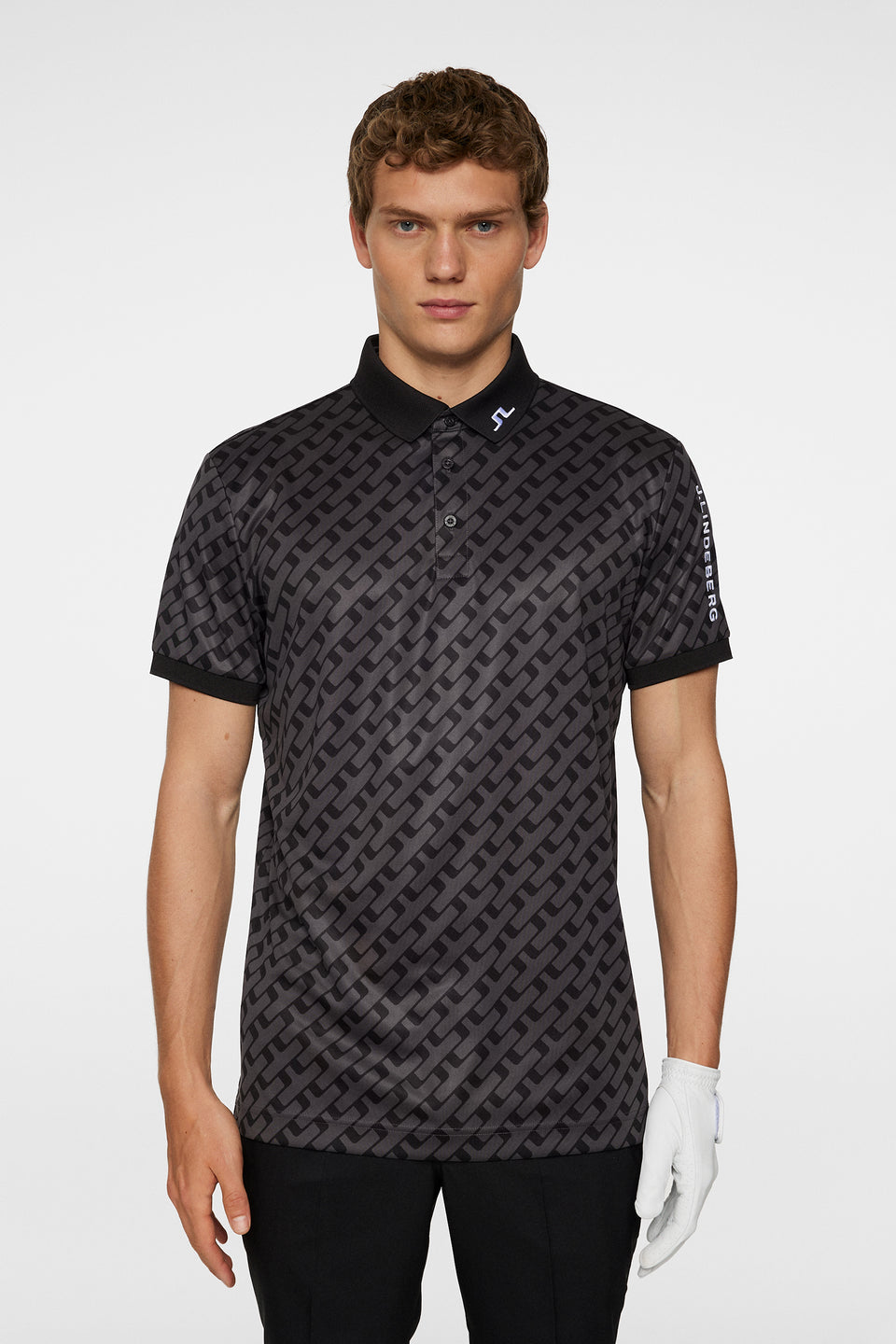 Tour Tech Print Polo / Tour Geo Tonal Black M