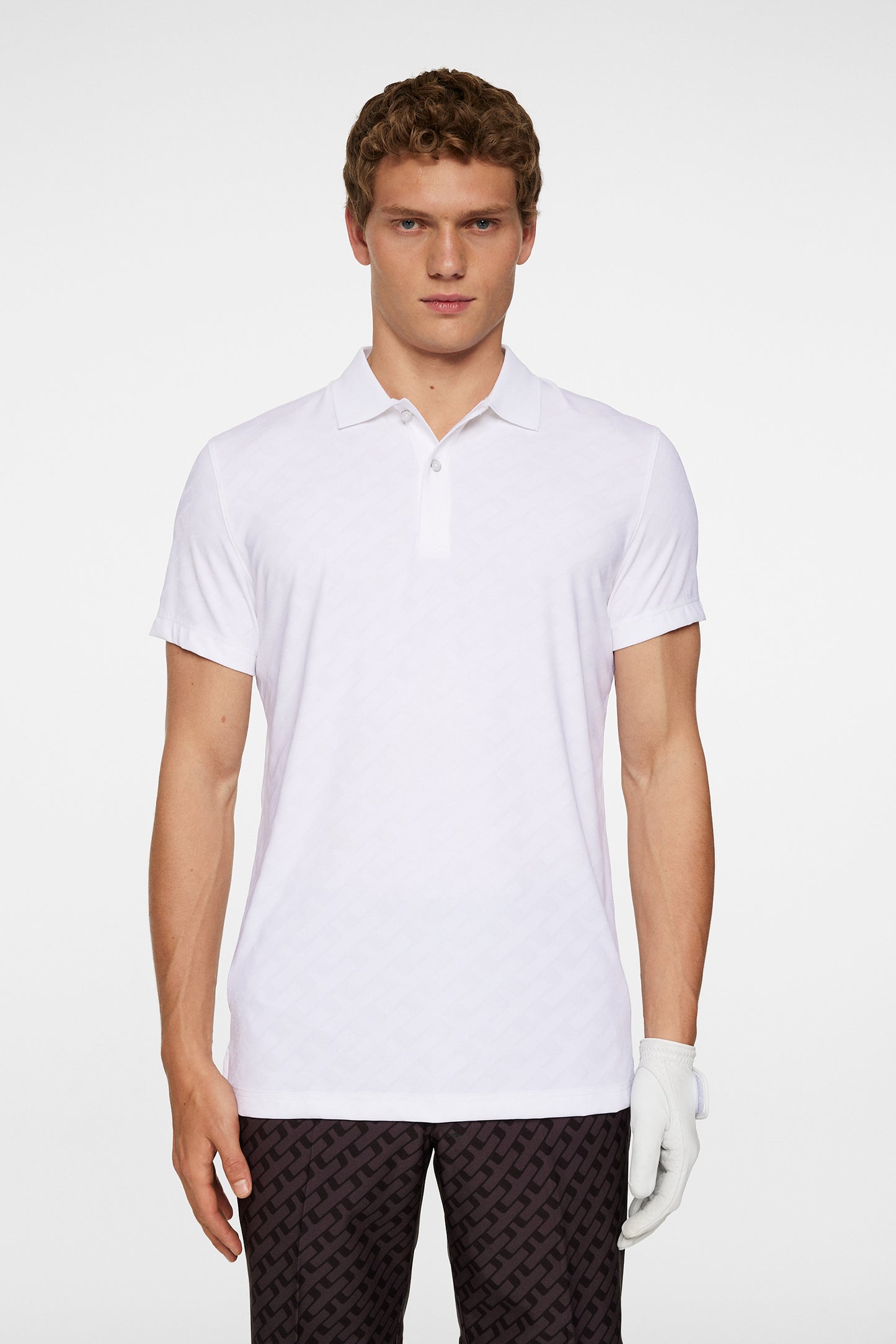 Bison Jacquard  Polo in White by J.Lindeberg