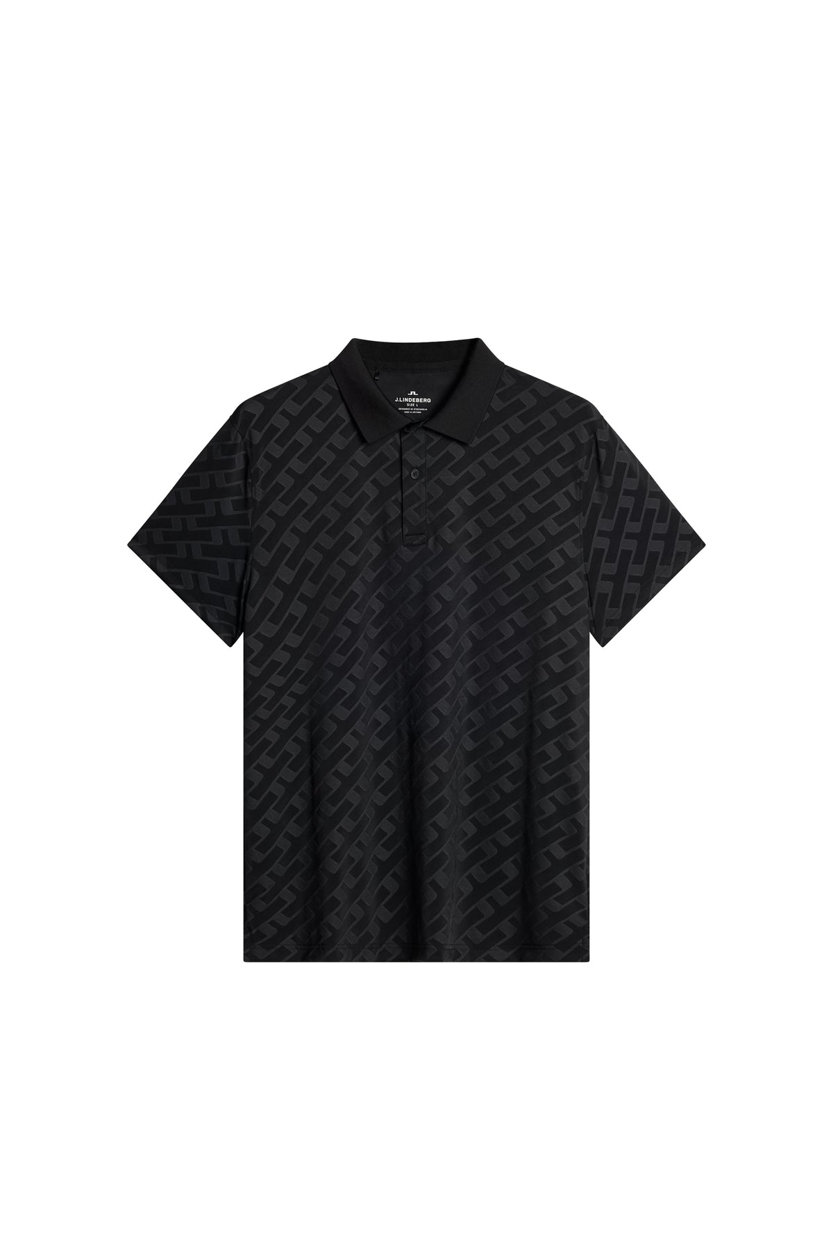 Bison Jacquard  Polo in Black by J.Lindeberg
