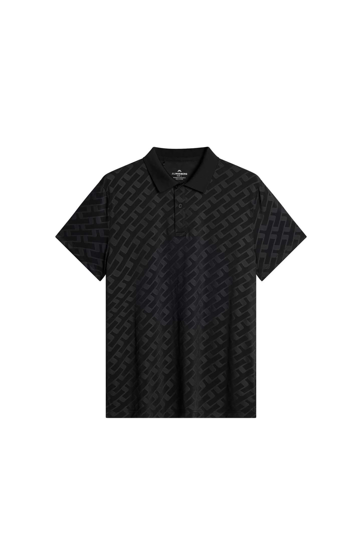 Bison Jacquard  Polo in Black by J.Lindeberg