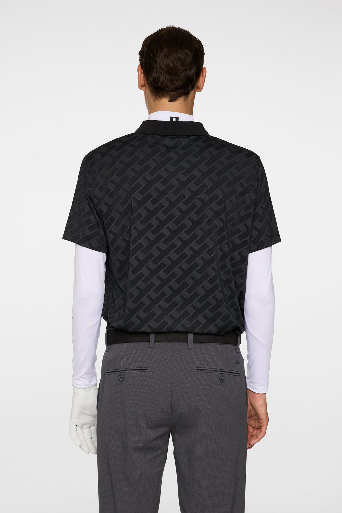 Bison Jacquard  Polo in Black by J.Lindeberg