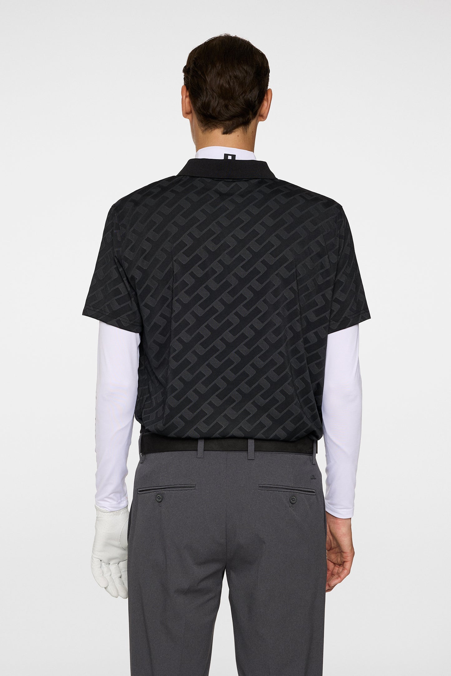 Bison Jacquard  Polo in Black by J.Lindeberg