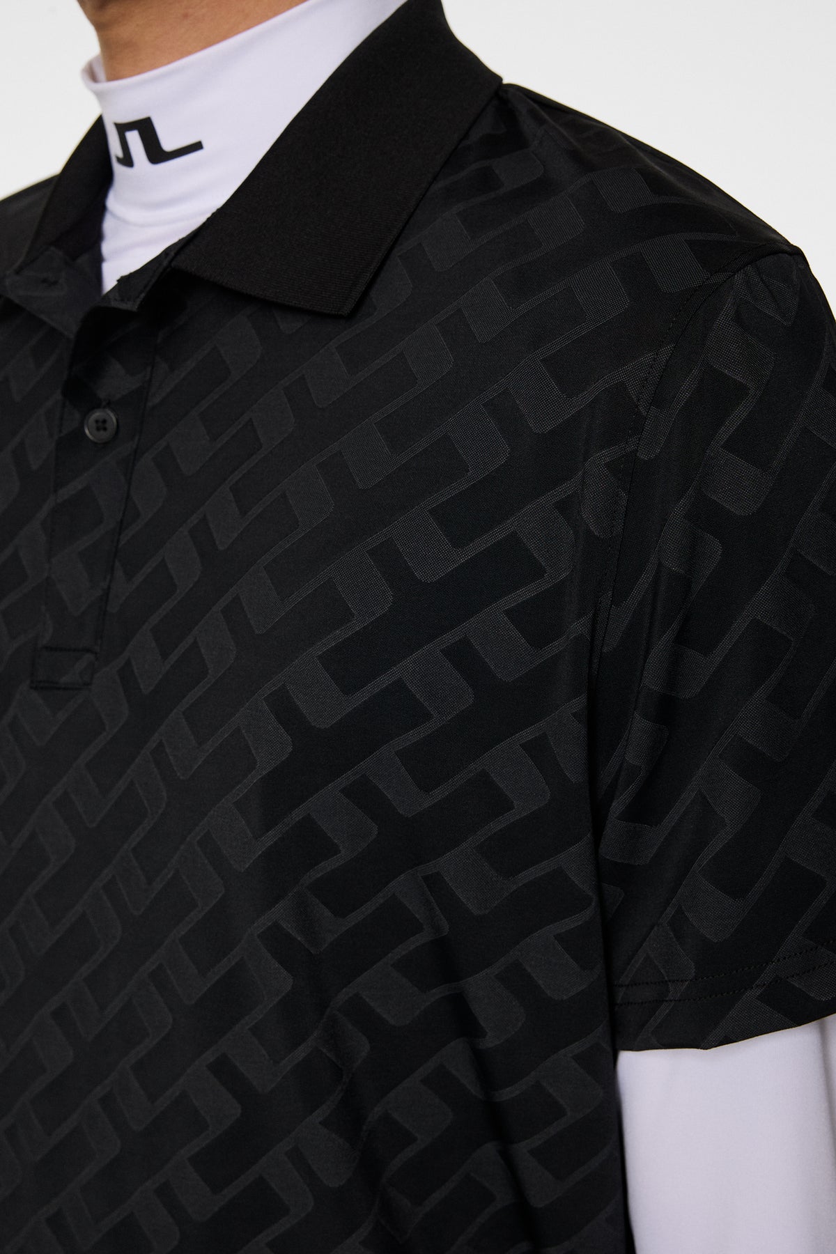 Bison Jacquard  Polo in Black by J.Lindeberg