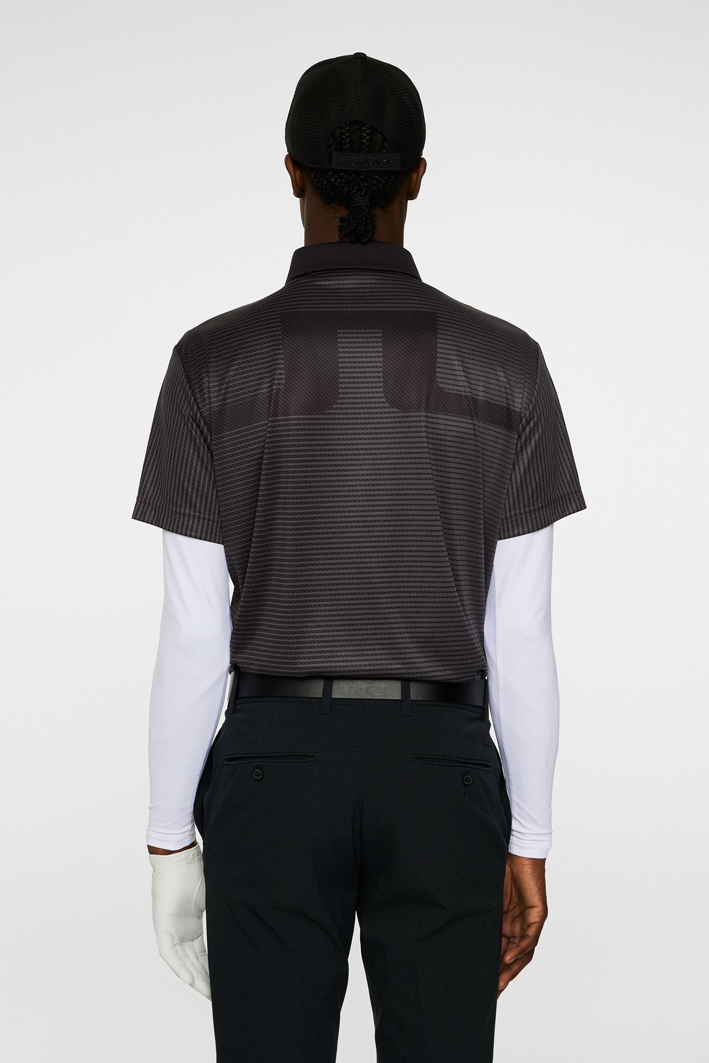 Marvin Stripe Polo in Asphalt by J.Lindeberg