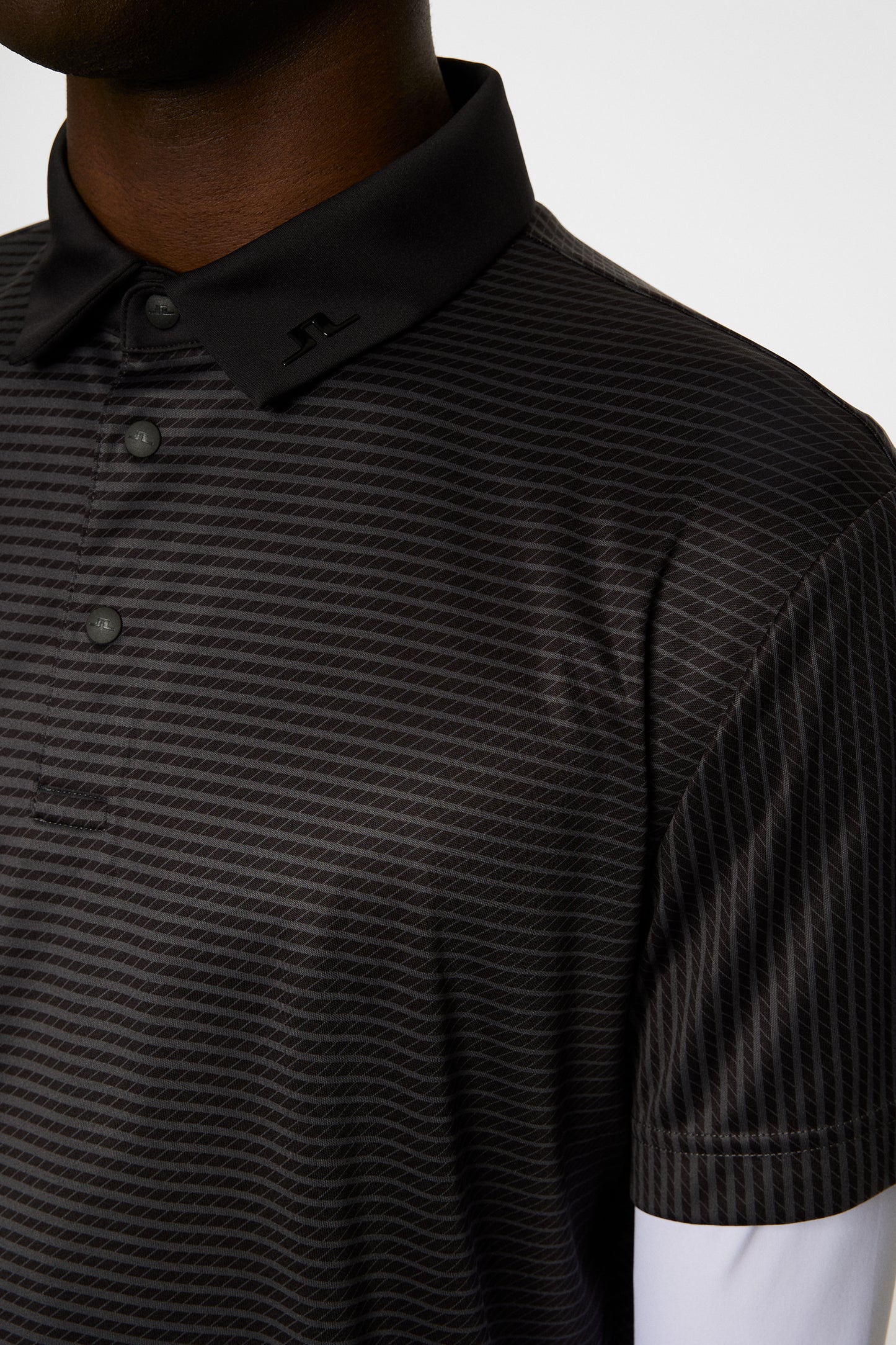 Marvin Stripe Polo in Asphalt by J.Lindeberg