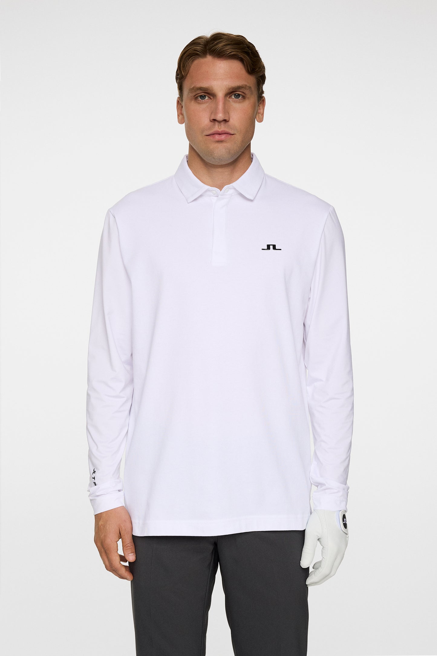 Sean Hybrid LS Polo in White by J.Lindeberg