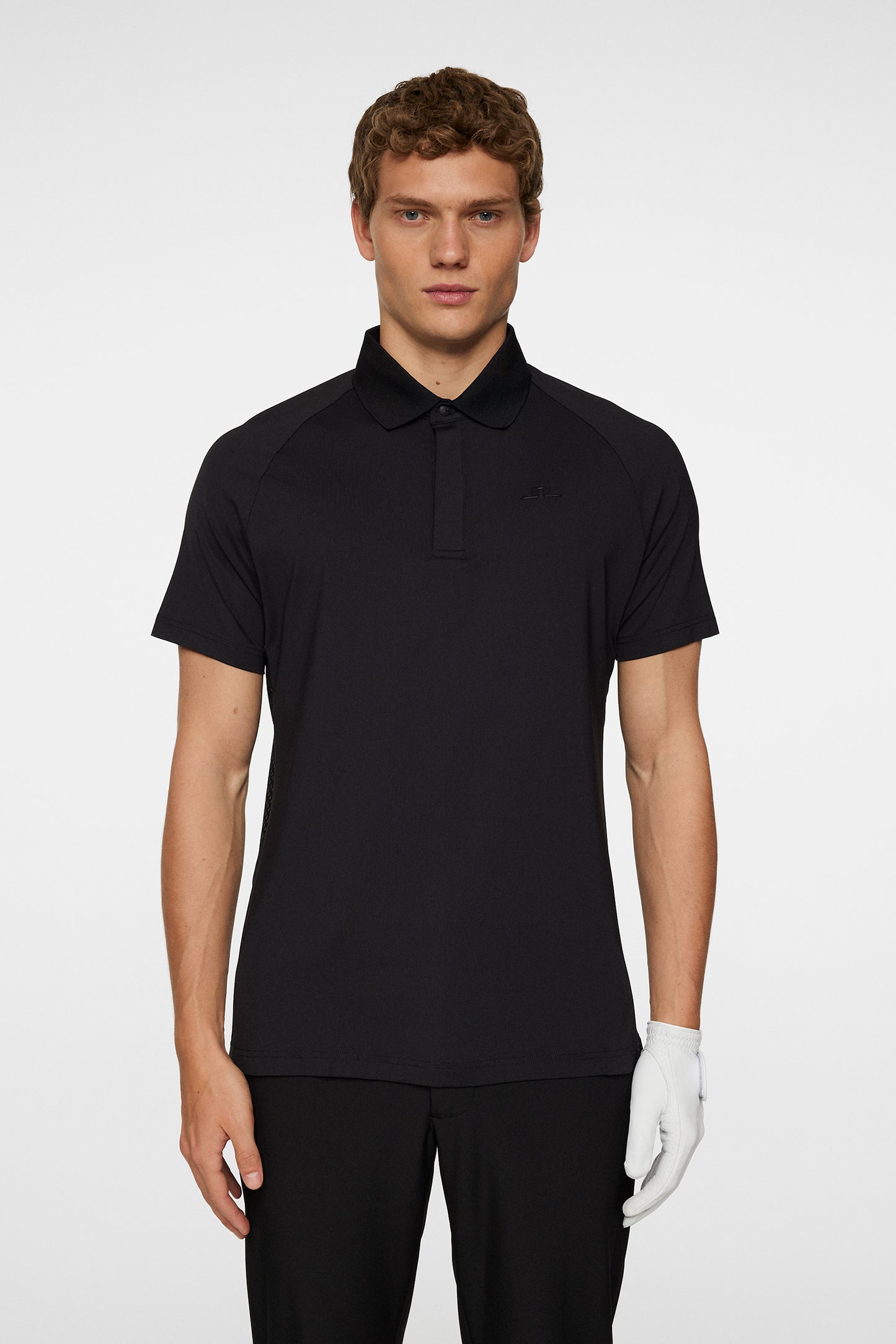 Ray Hybrid Polo in Black by J.Lindeberg