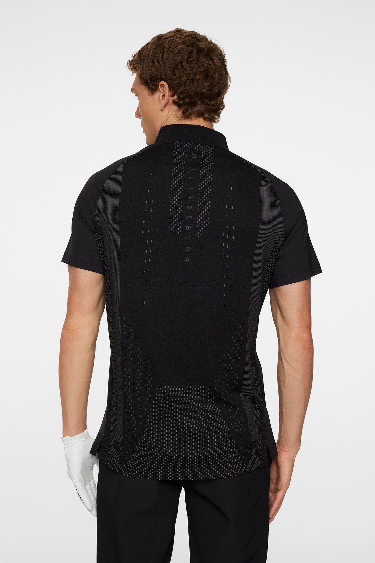 Ray Hybrid Polo in Black by J.Lindeberg