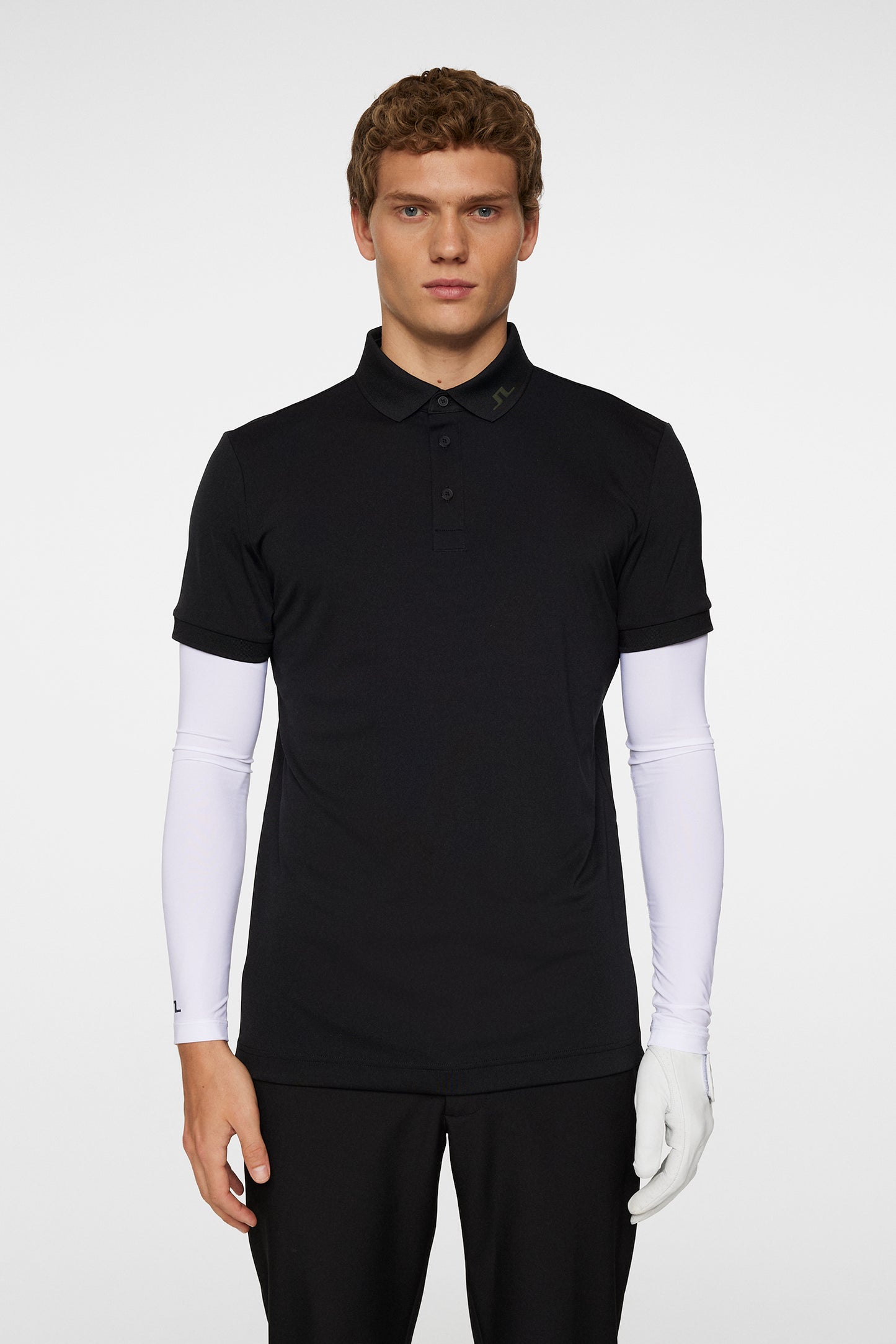 KV Print Polo in Black by J.Lindeberg