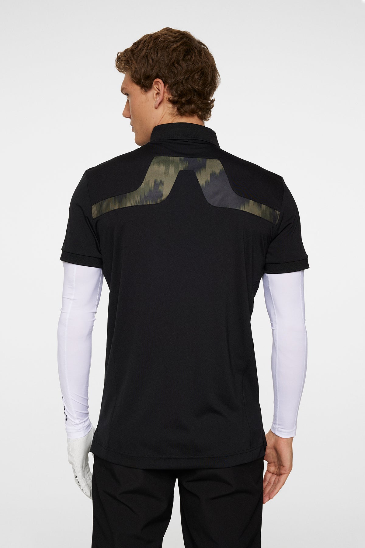 KV Print Polo in Black by J.Lindeberg