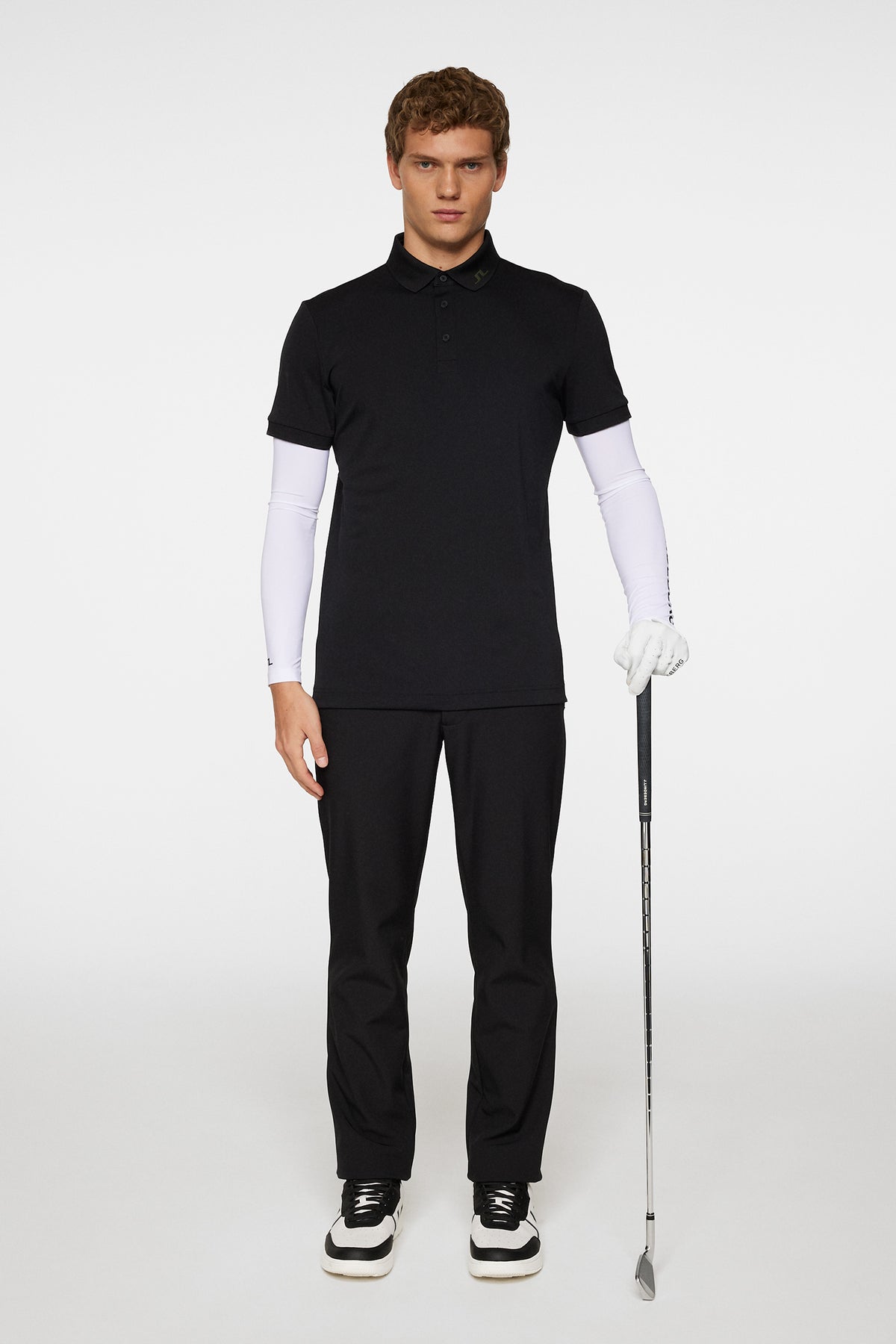 KV Print Polo in Black by J.Lindeberg