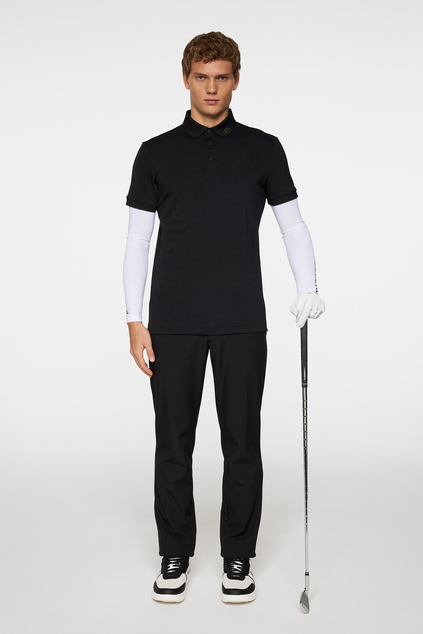 KV Print Polo in Black by J.Lindeberg