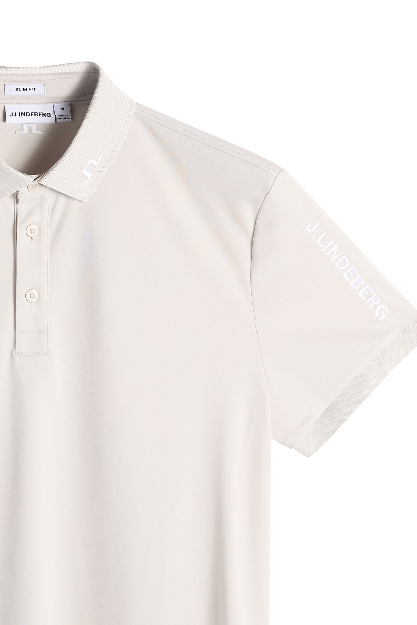 Tour Tech Slim Fit Polo in Moonbeam by J.Lindeberg