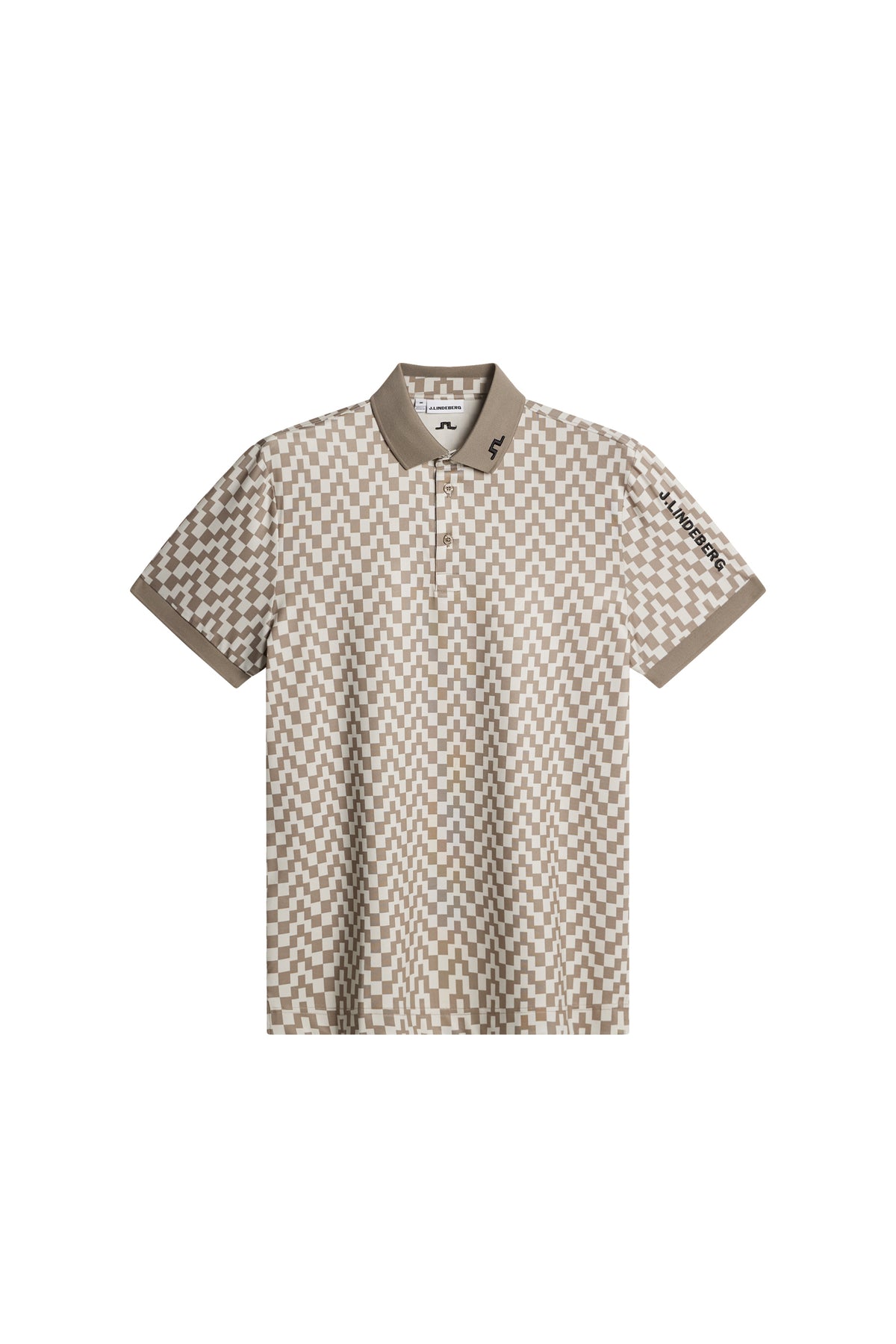 Tour Tech Print Polo in Bridge Stack Brindle M by J.Lindeberg