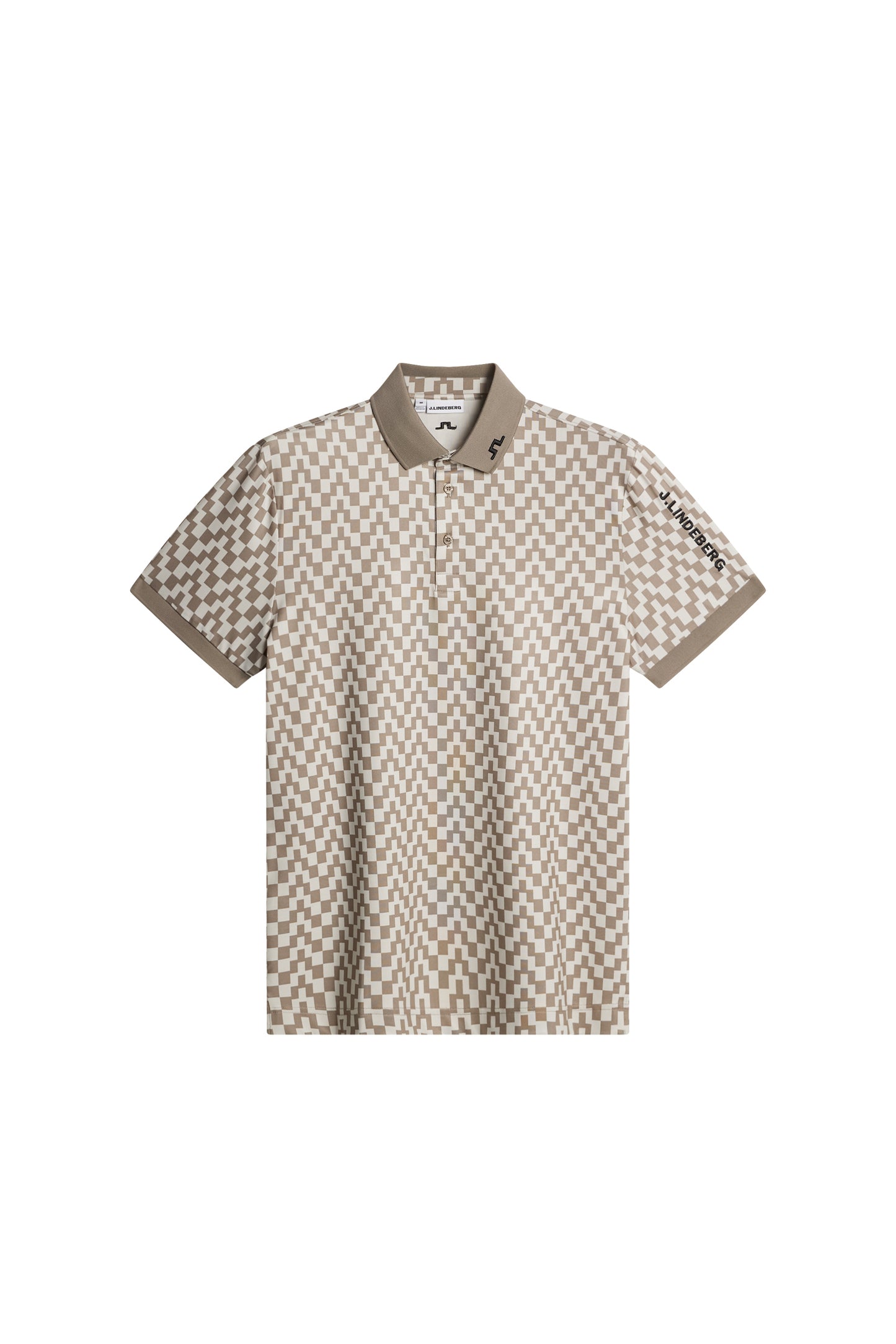 Tour Tech Print Polo in Bridge Stack Brindle M by J.Lindeberg
