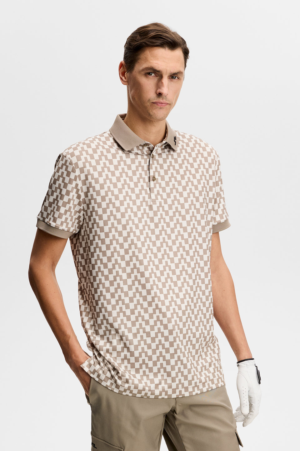 Tour Tech Print Polo / Bridge Stack Brindle M