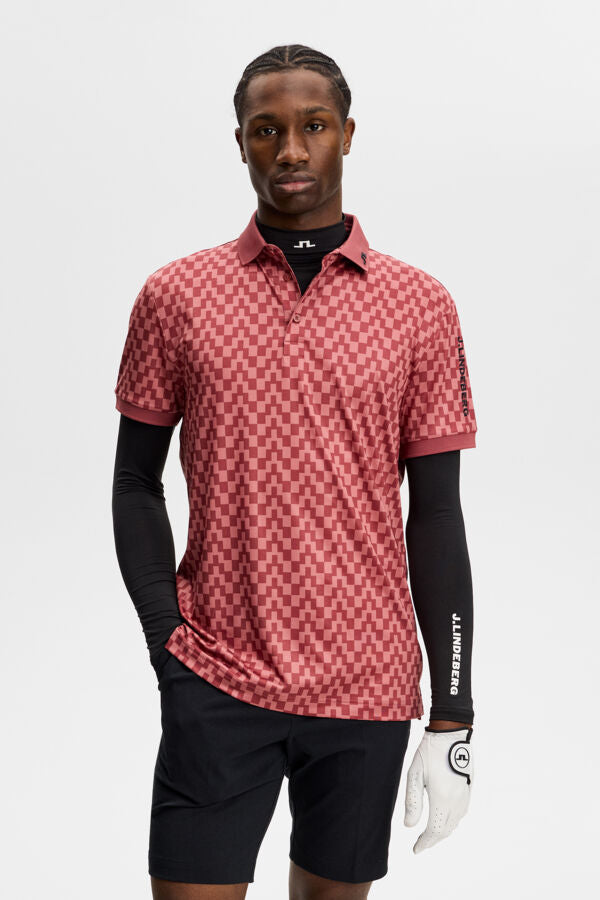 Tour Tech Print Polo / Bridge Stack Apple Butter M