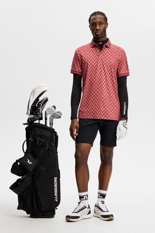 Tour Tech Print Polo / Bridge Stack Apple Butter M