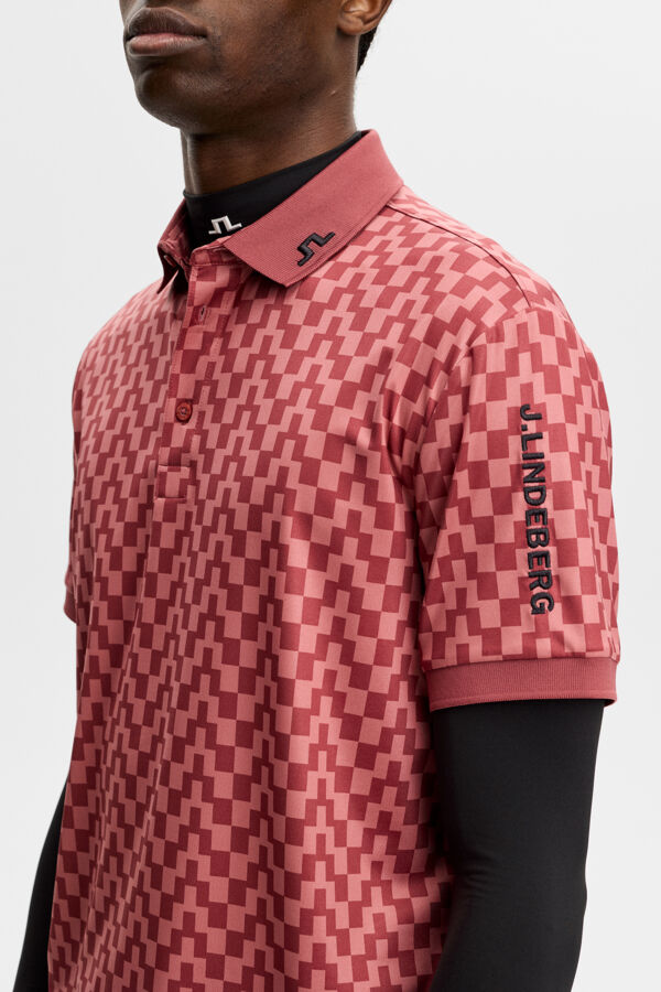 Tour Tech Print Polo / Bridge Stack Apple Butter M
