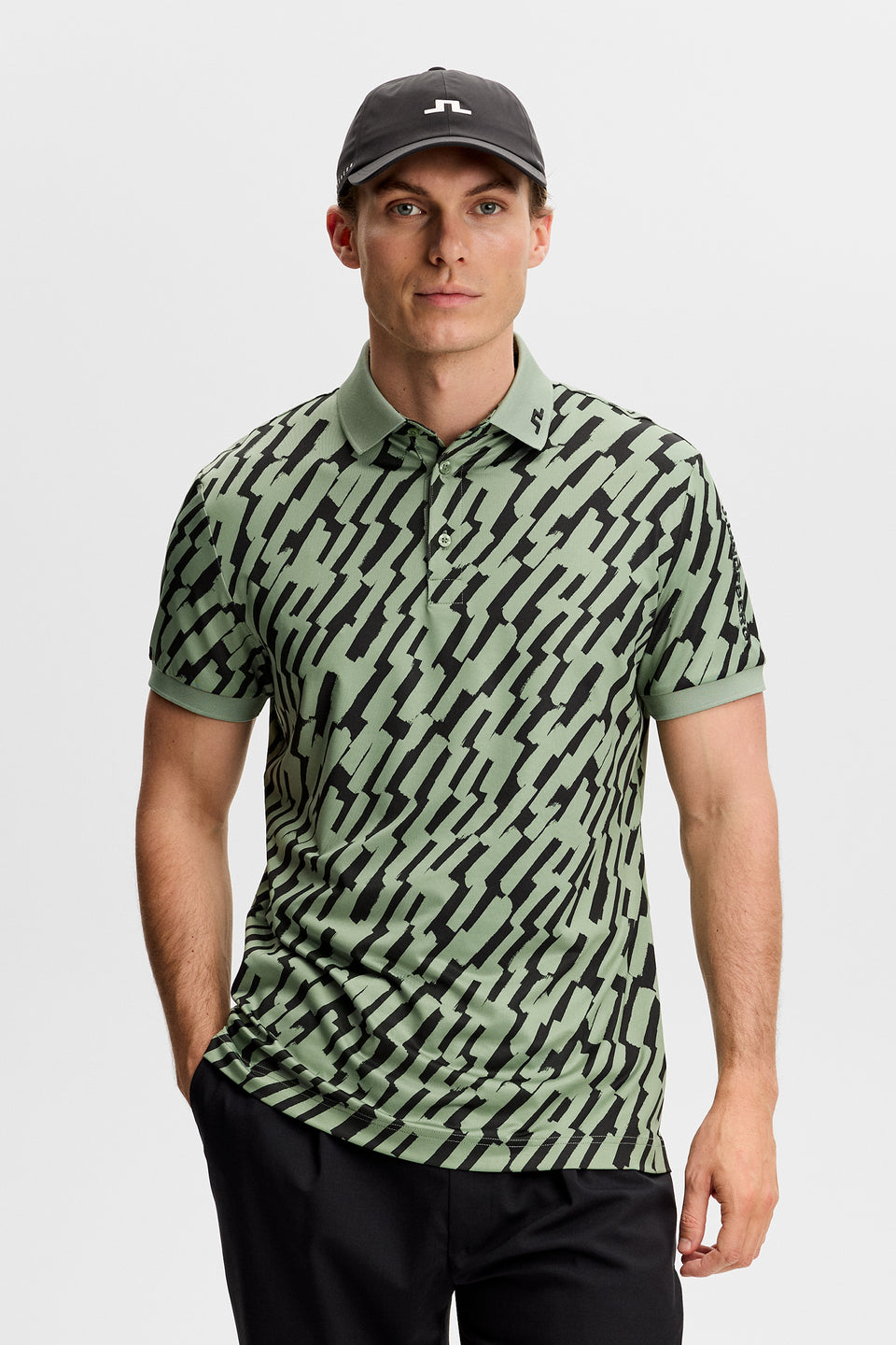 Tour Tech Print Polo / Oak Green M
