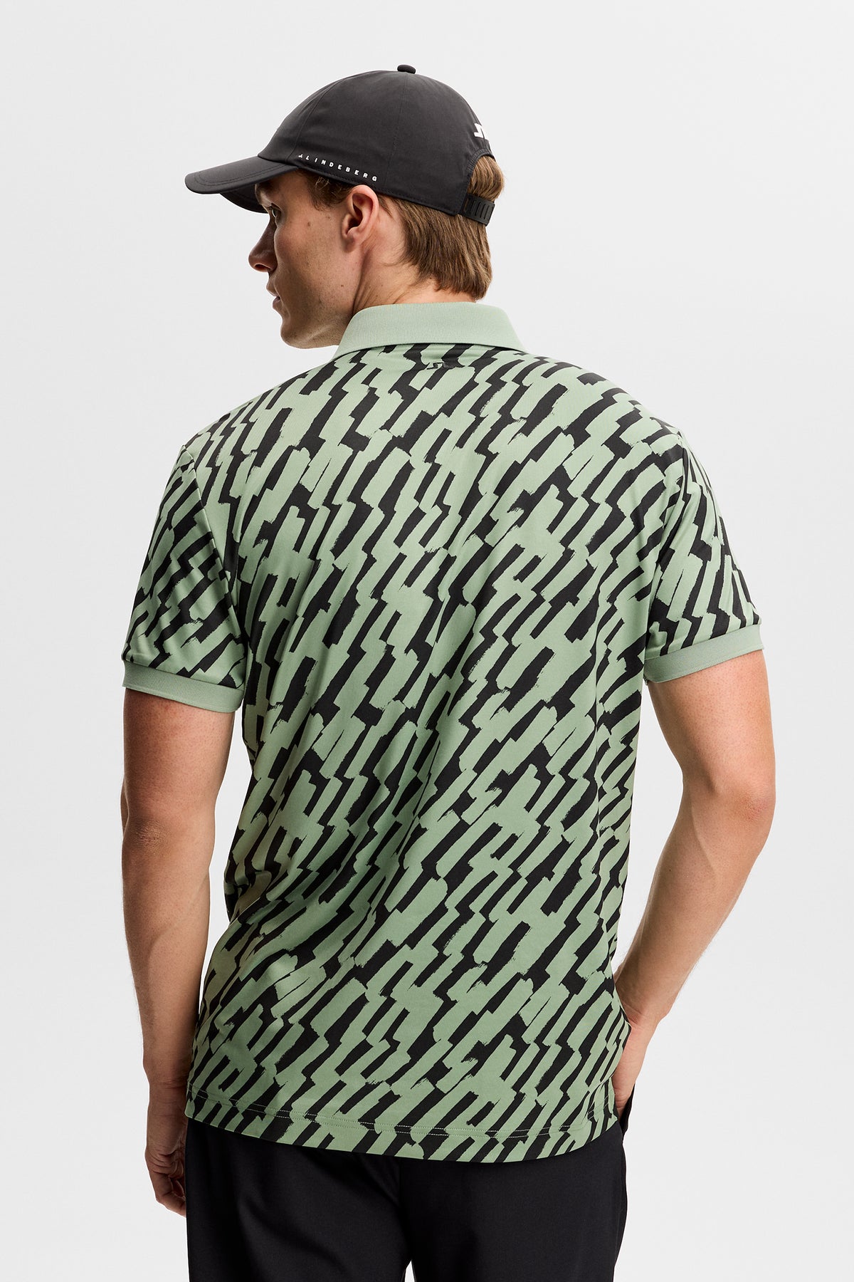 Tour Tech Print Polo in Oak Green M by J.Lindeberg