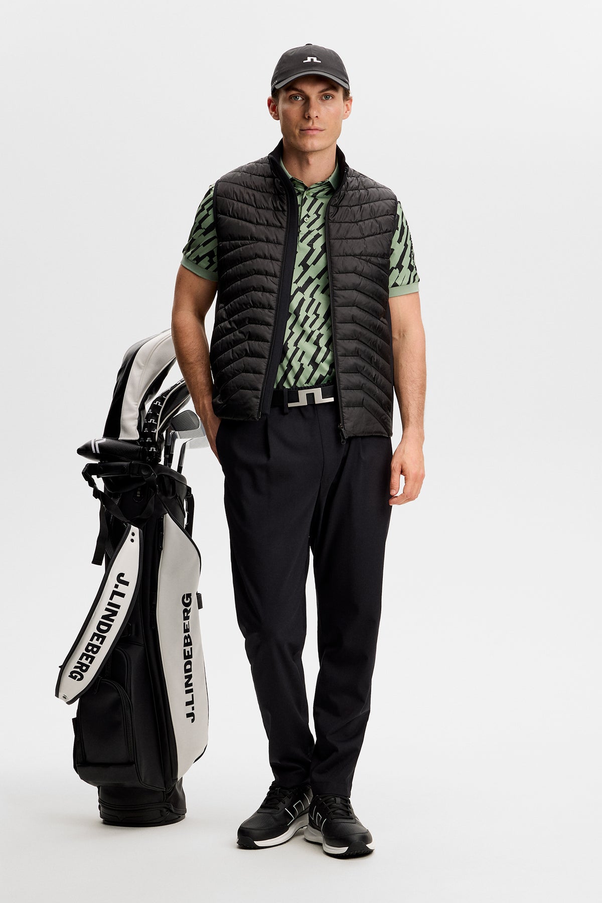 Tour Tech Print Polo in Oak Green M by J.Lindeberg