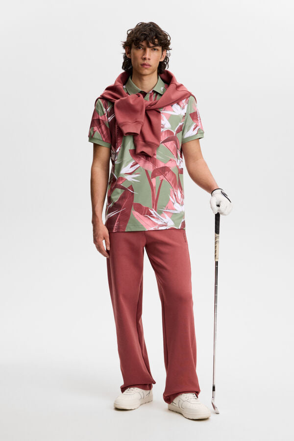Tour Tech Print Polo / Paradise Hedge Green M