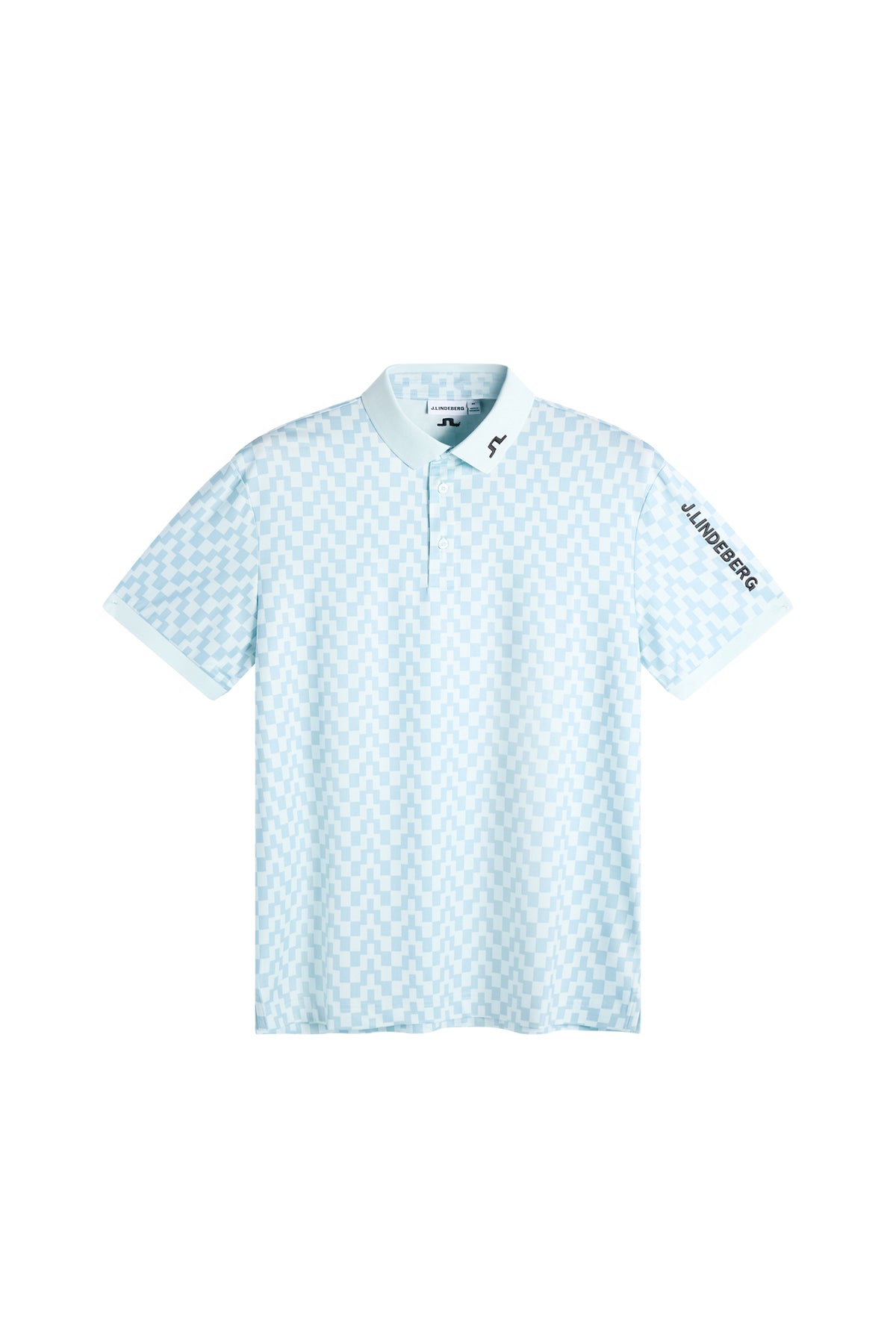 Tour Tech Print Polo in Bridge Stack Skylight M by J.Lindeberg