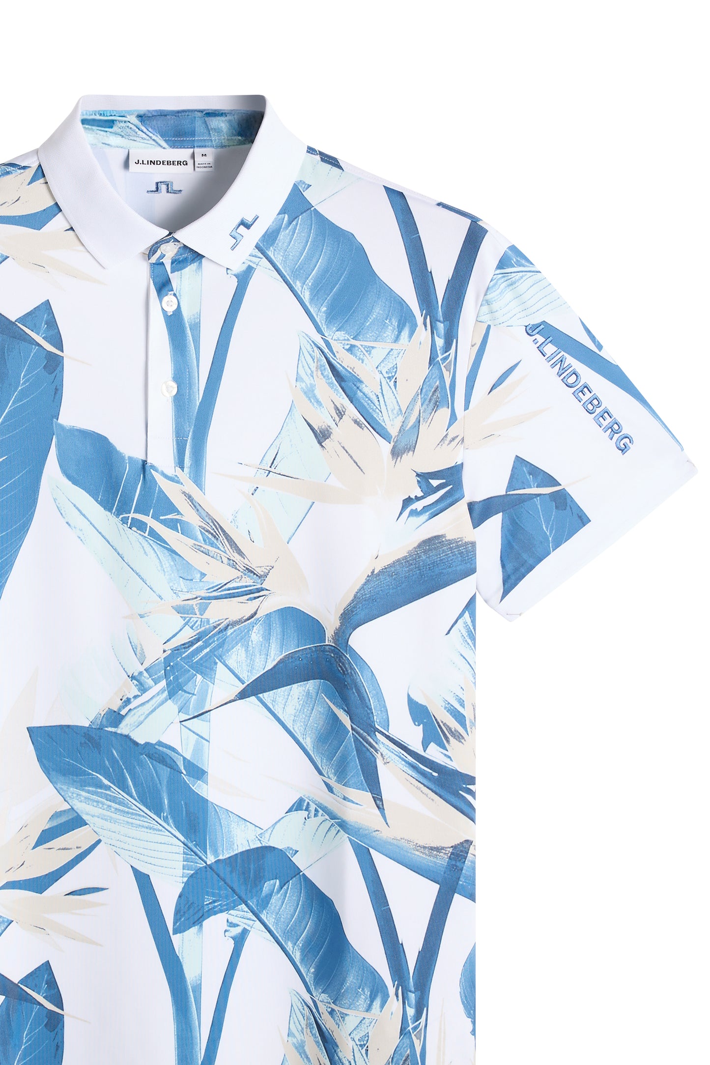 Tour Tech Print Polo in Paradise Skylight M by J.Lindeberg