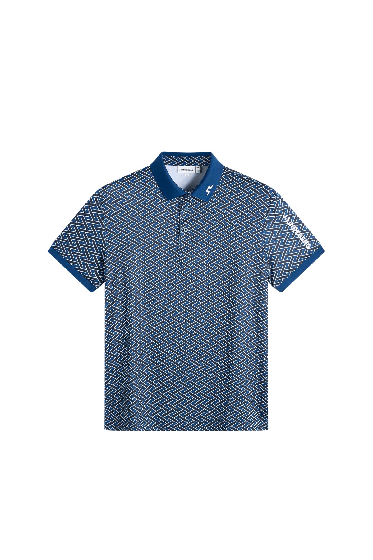Tour Tech Print Polo in Ladder Estate Navy S by J.Lindeberg