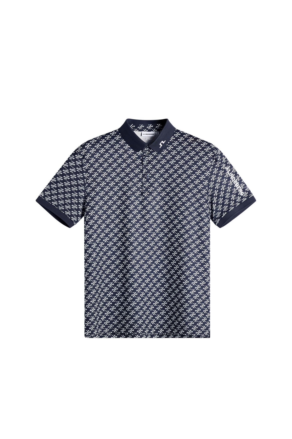 Tour Tech Print Polo in Bunker Fade Navy Set M by J.Lindeberg