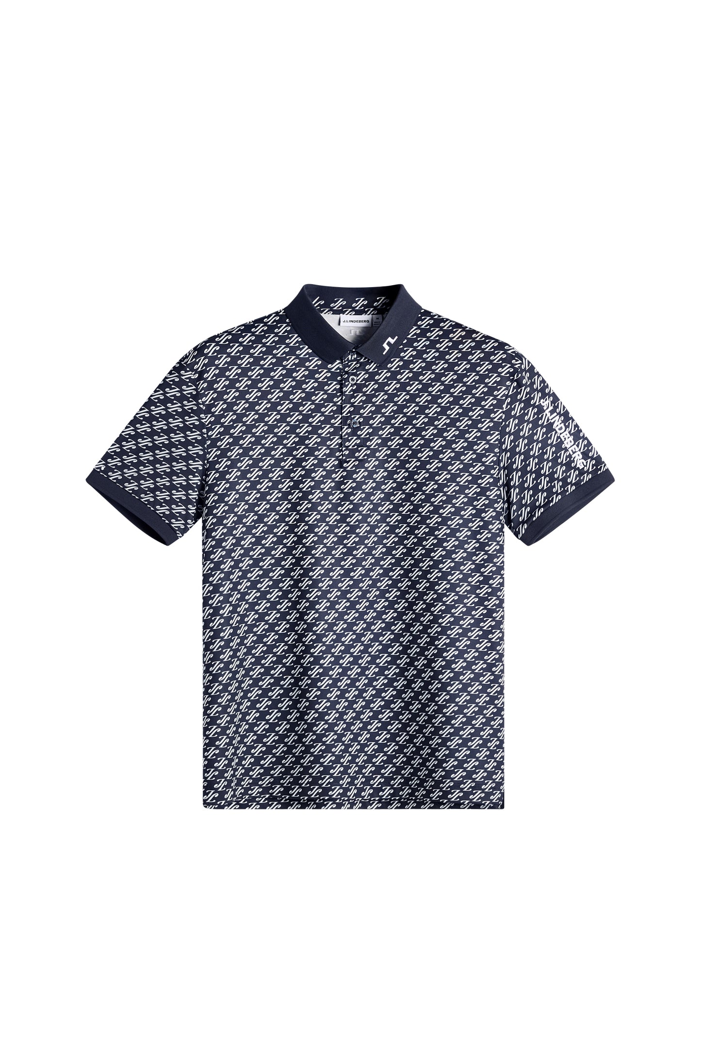Tour Tech Print Polo in Bunker Fade Navy Set M by J.Lindeberg