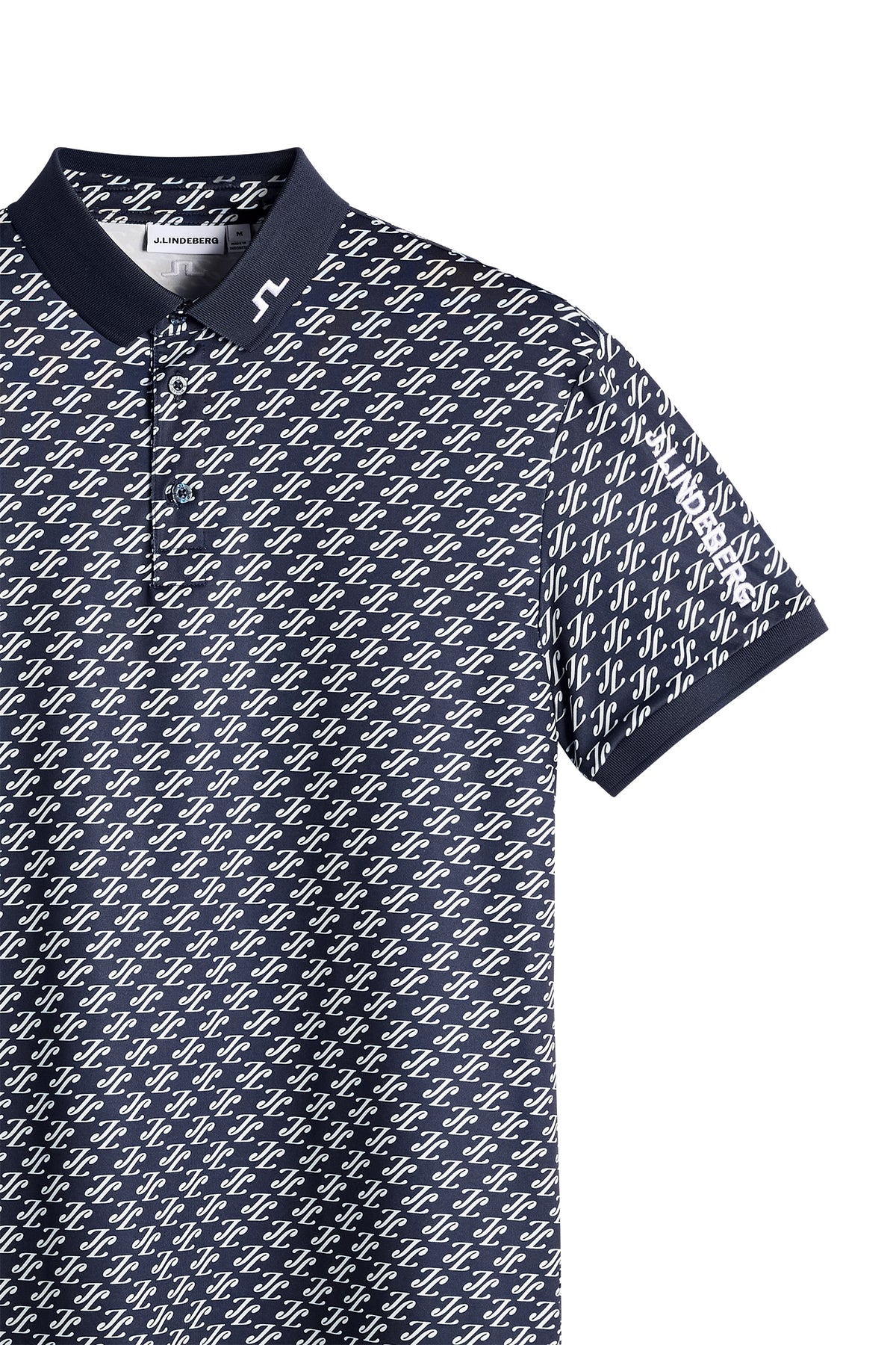 Tour Tech Print Polo in Bunker Fade Navy Set M by J.Lindeberg