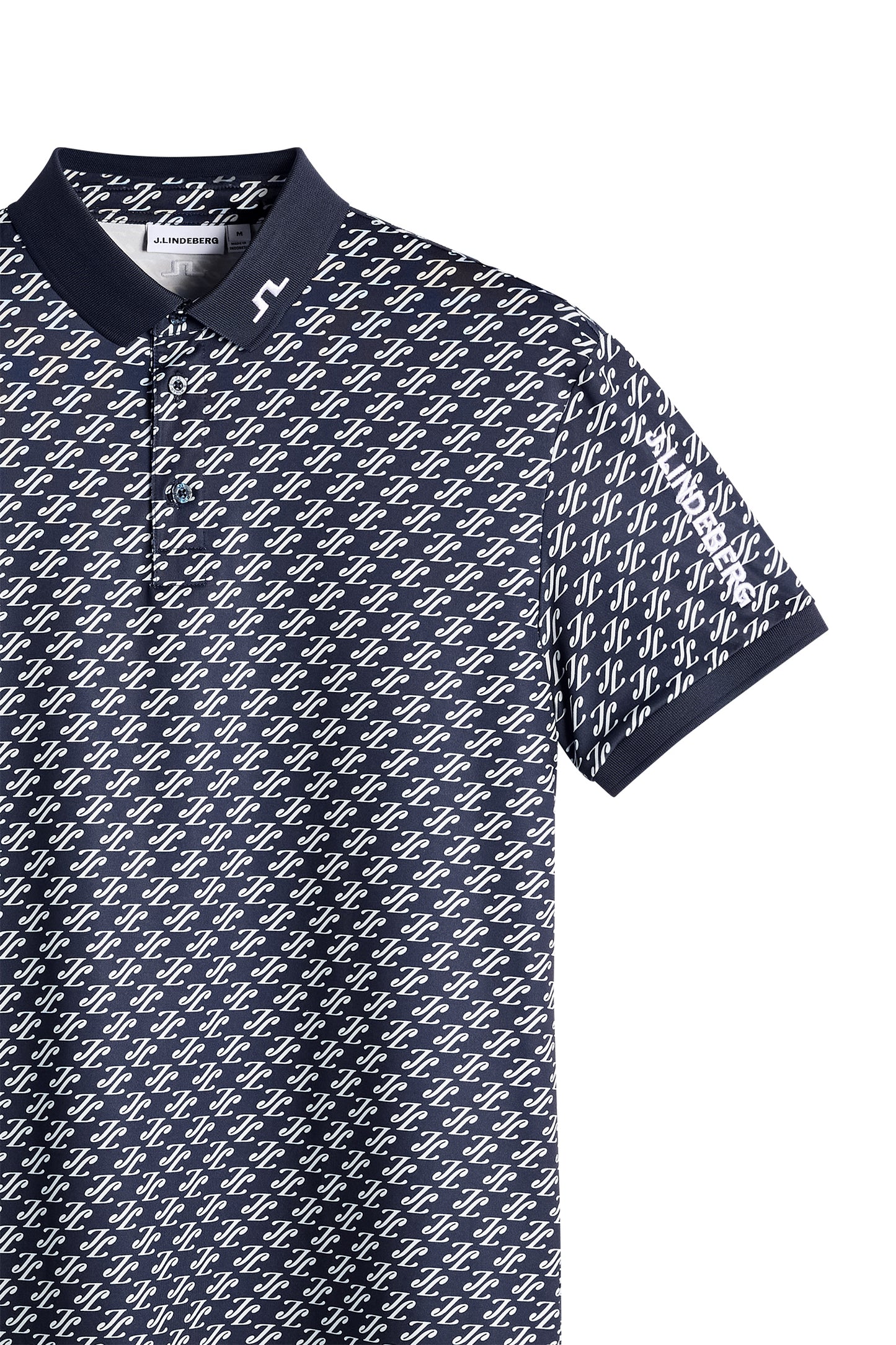 Tour Tech Print Polo in Bunker Fade Navy Set M by J.Lindeberg