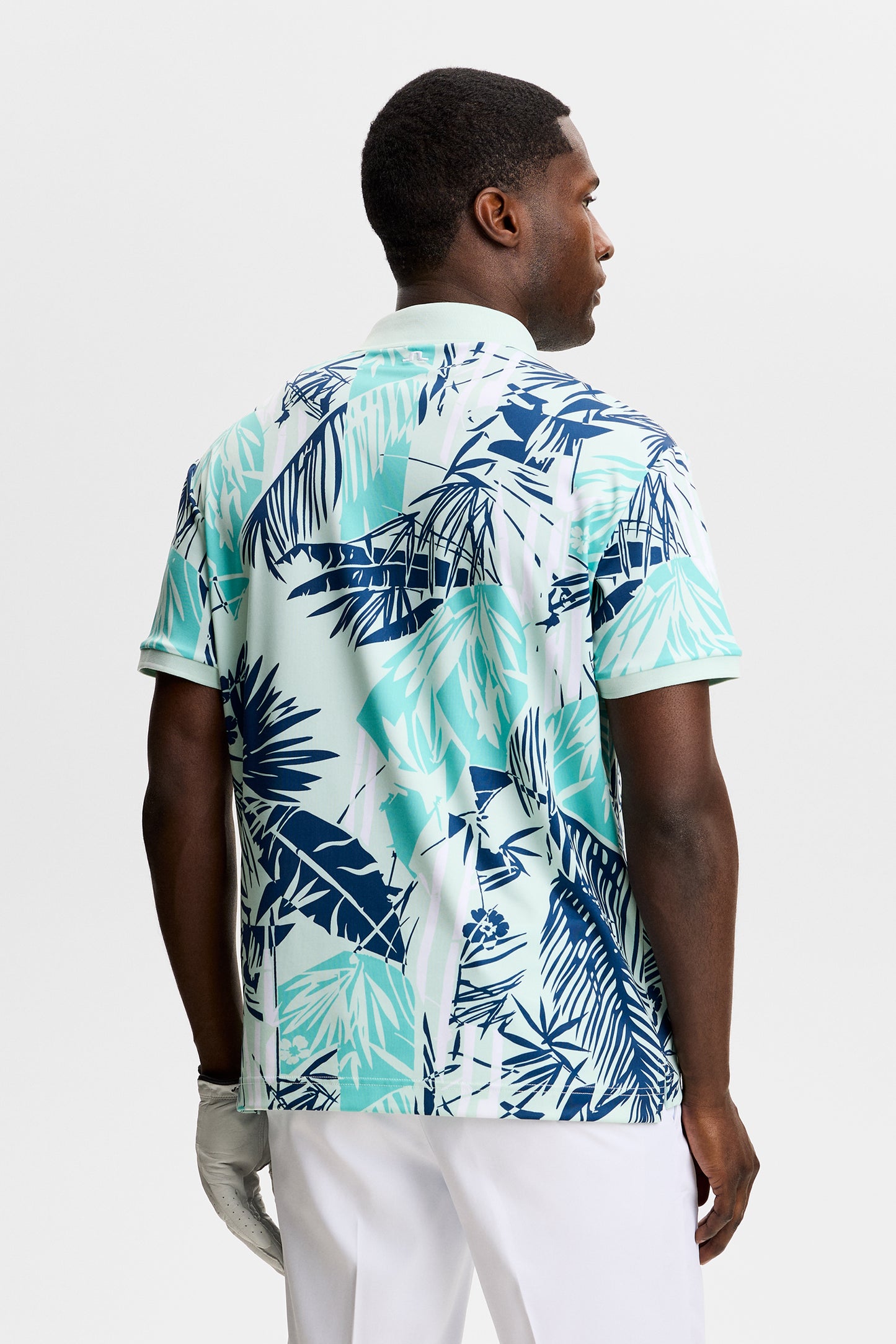 Tour Tech Print Polo in Grove Blue L by J.Lindeberg
