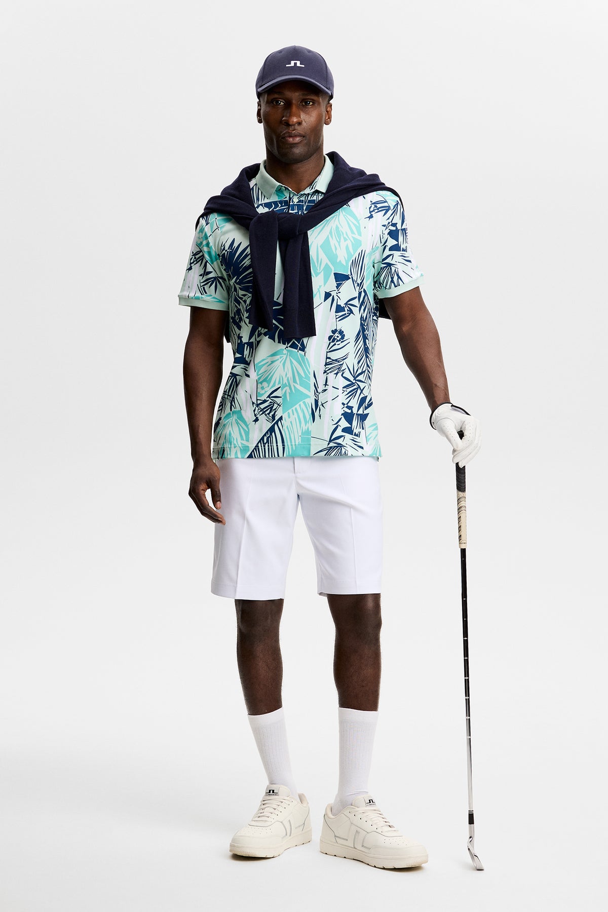 Tour Tech Print Polo in Grove Blue L by J.Lindeberg
