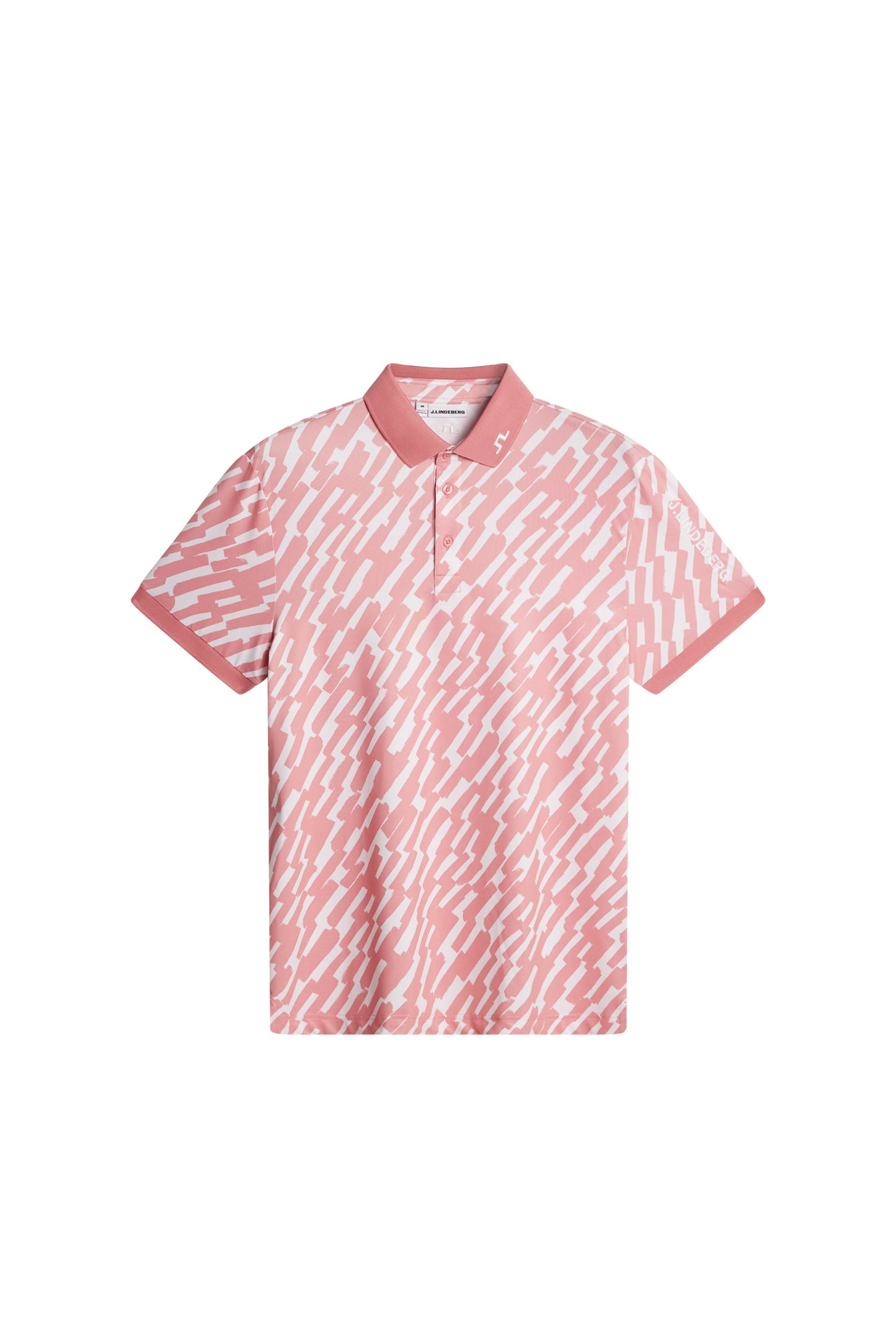 Tour Tech Print Polo in Oak Flamingo M by J.Lindeberg