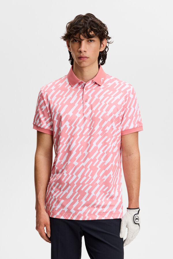 Tour Tech Print Polo / Oak Flamingo M