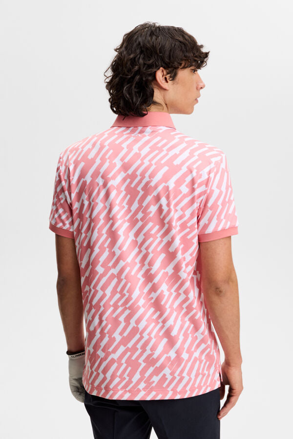 Tour Tech Print Polo / Oak Flamingo M