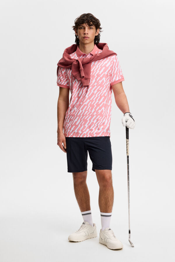 Tour Tech Print Polo / Oak Flamingo M