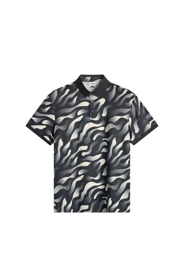 Tour Tech Print Polo / Bunker Fade Black Moonbeam M