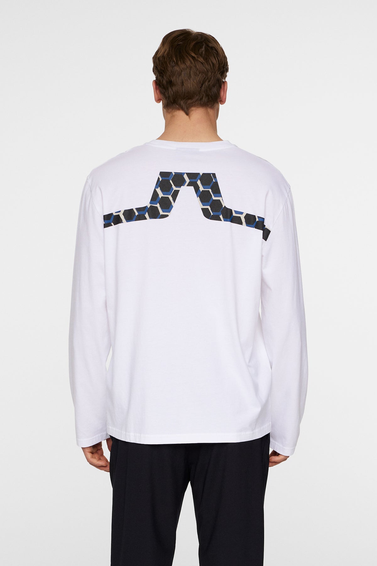 Cale Logo Longsleeve T-shirt in White by J.Lindeberg