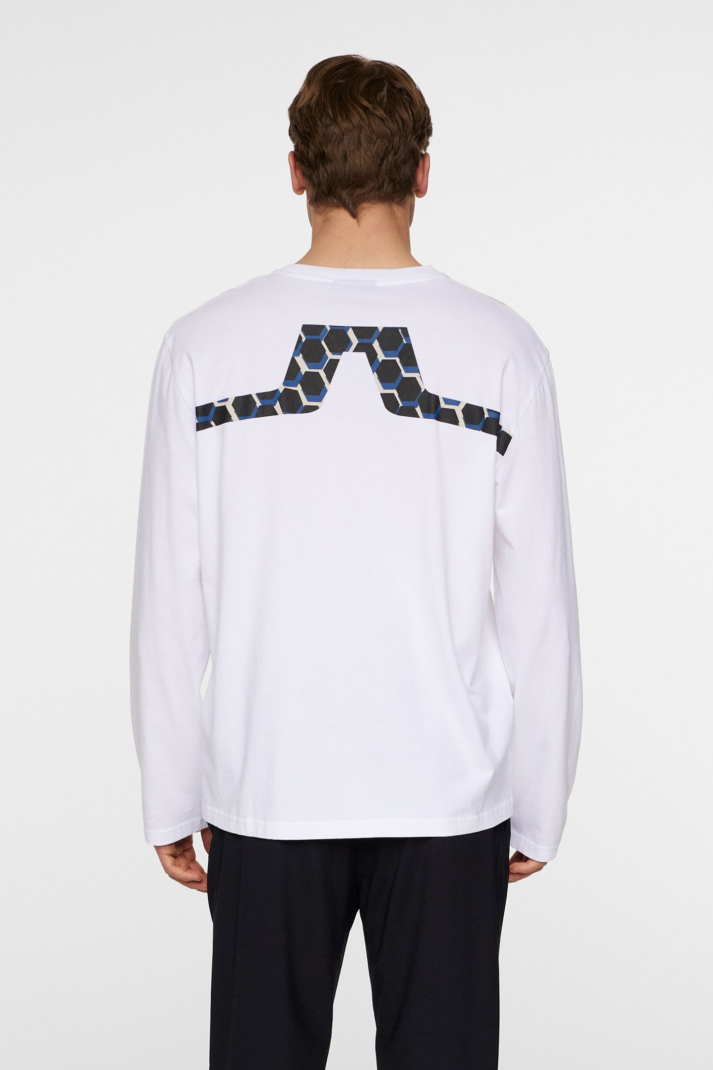 Cale Logo Longsleeve T-shirt in White by J.Lindeberg