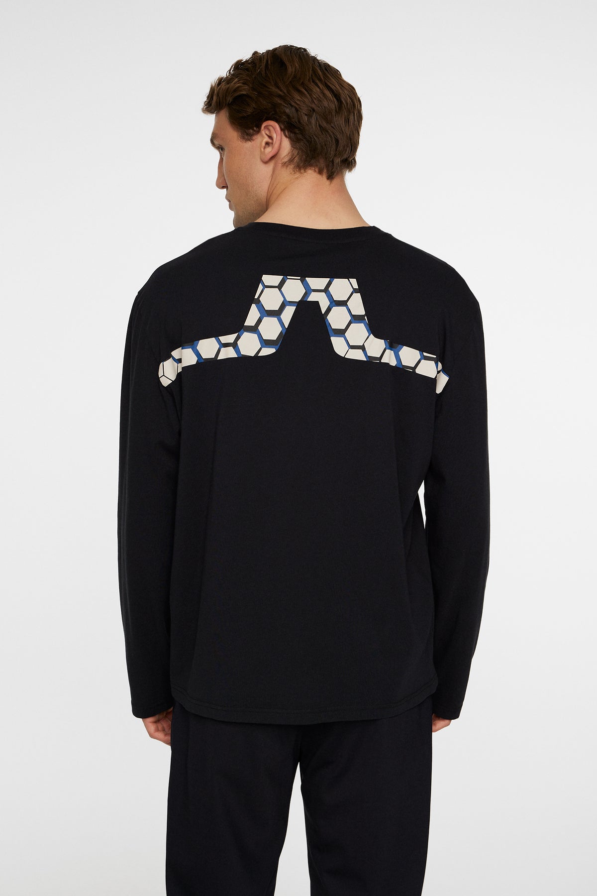Cale Logo Longsleeve T-shirt in Black by J.Lindeberg