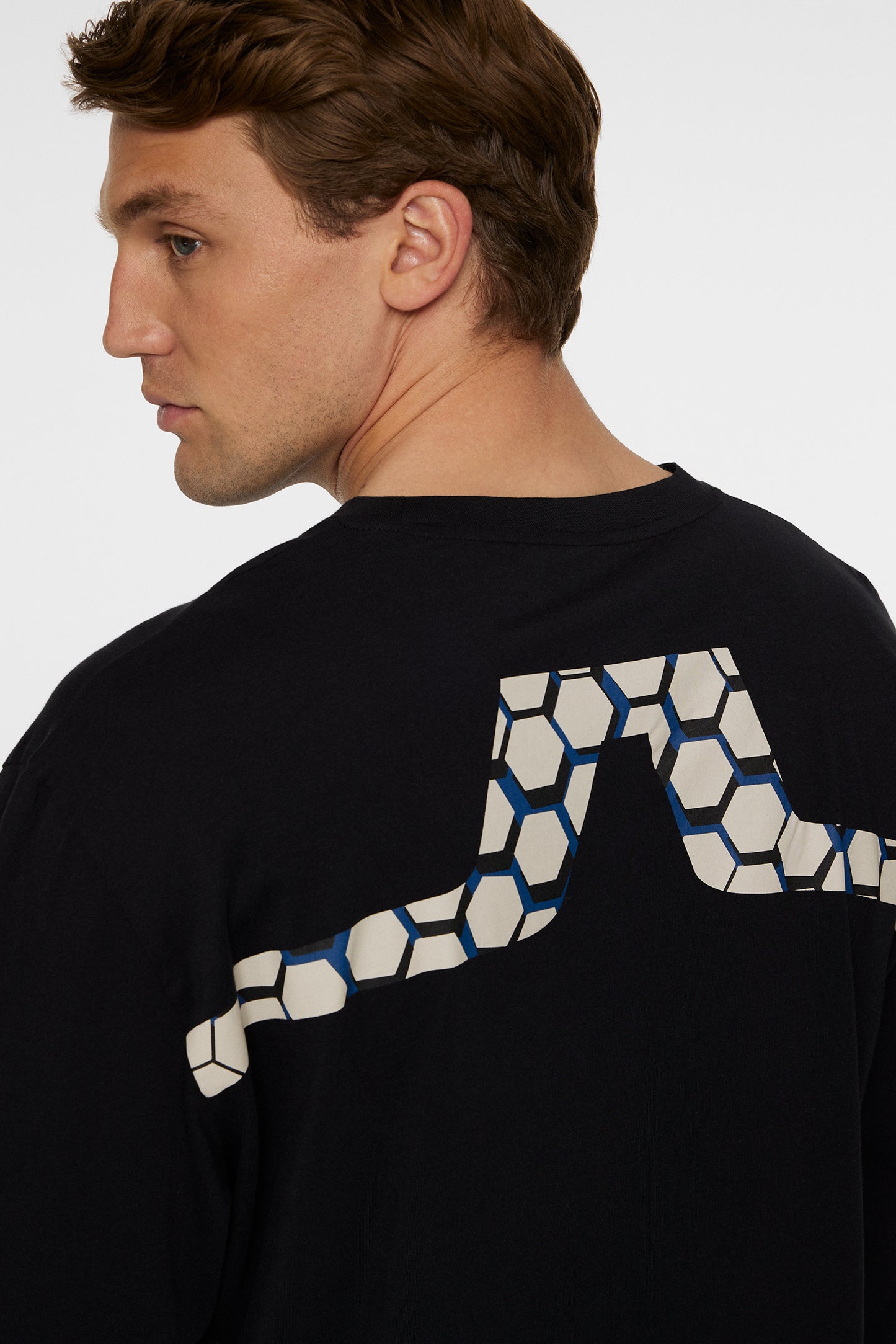 Cale Logo Longsleeve T-shirt in Black by J.Lindeberg