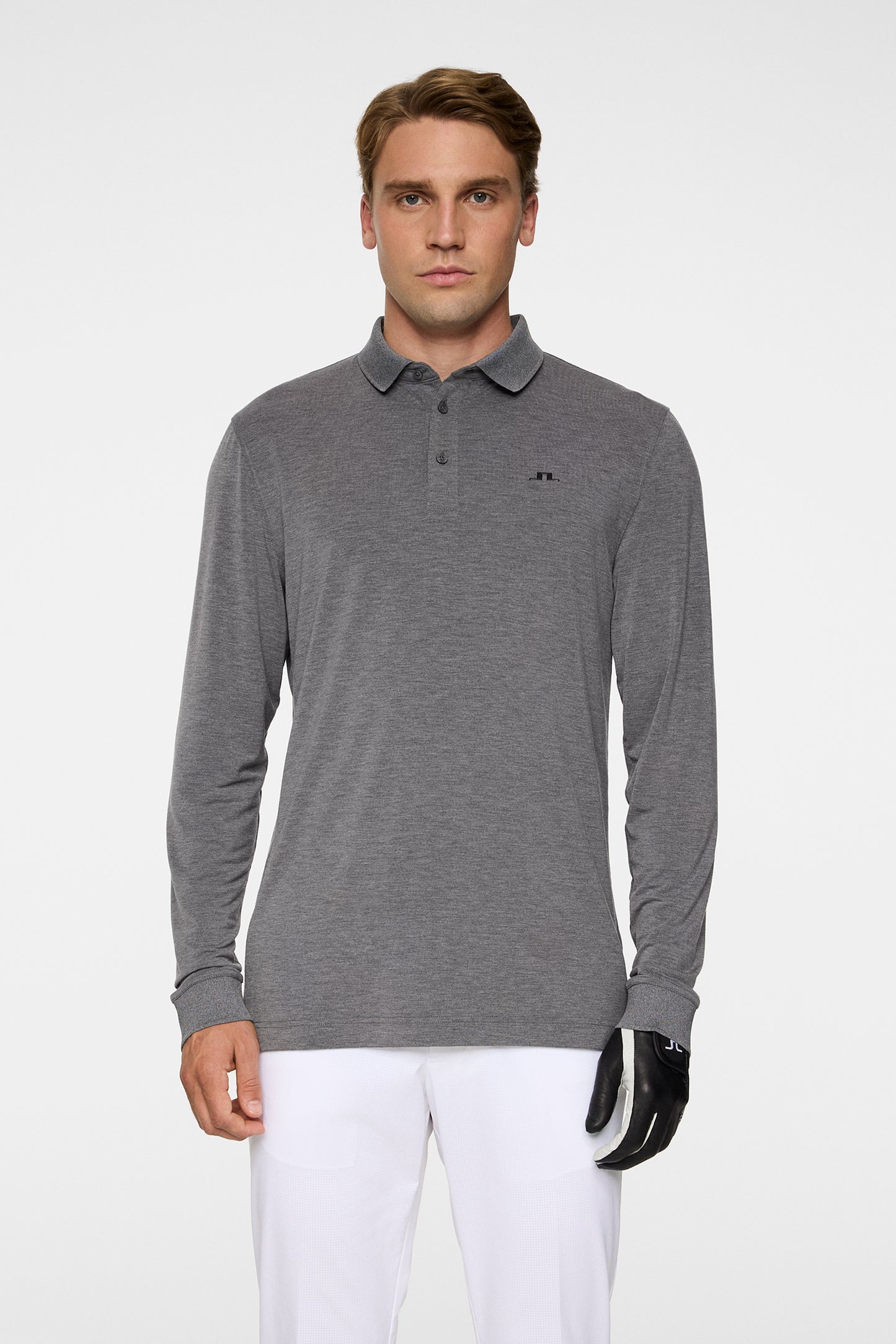 Florian LS Polo in Dark Grey Melange by J.Lindeberg