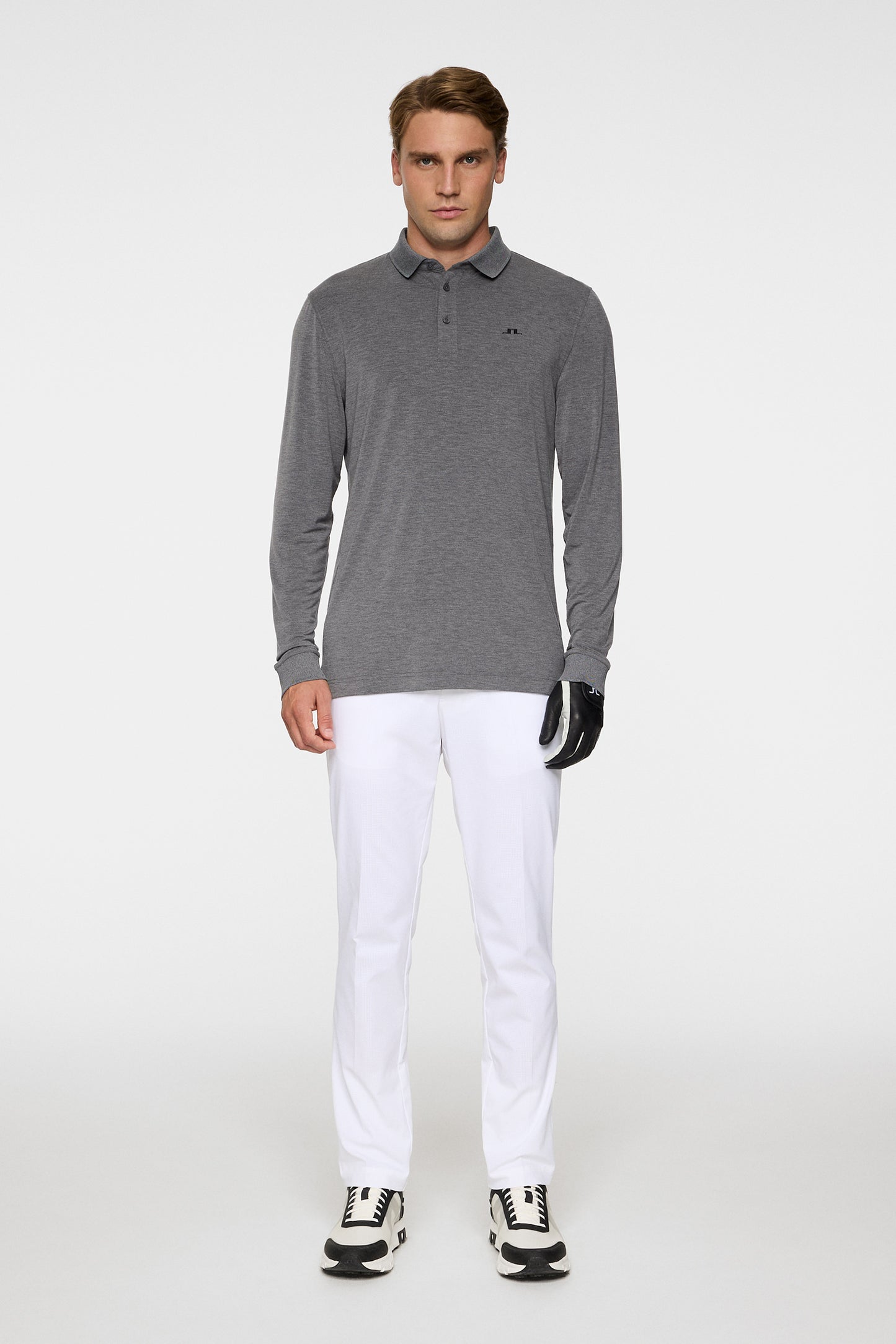 Florian LS Polo in Dark Grey Melange by J.Lindeberg