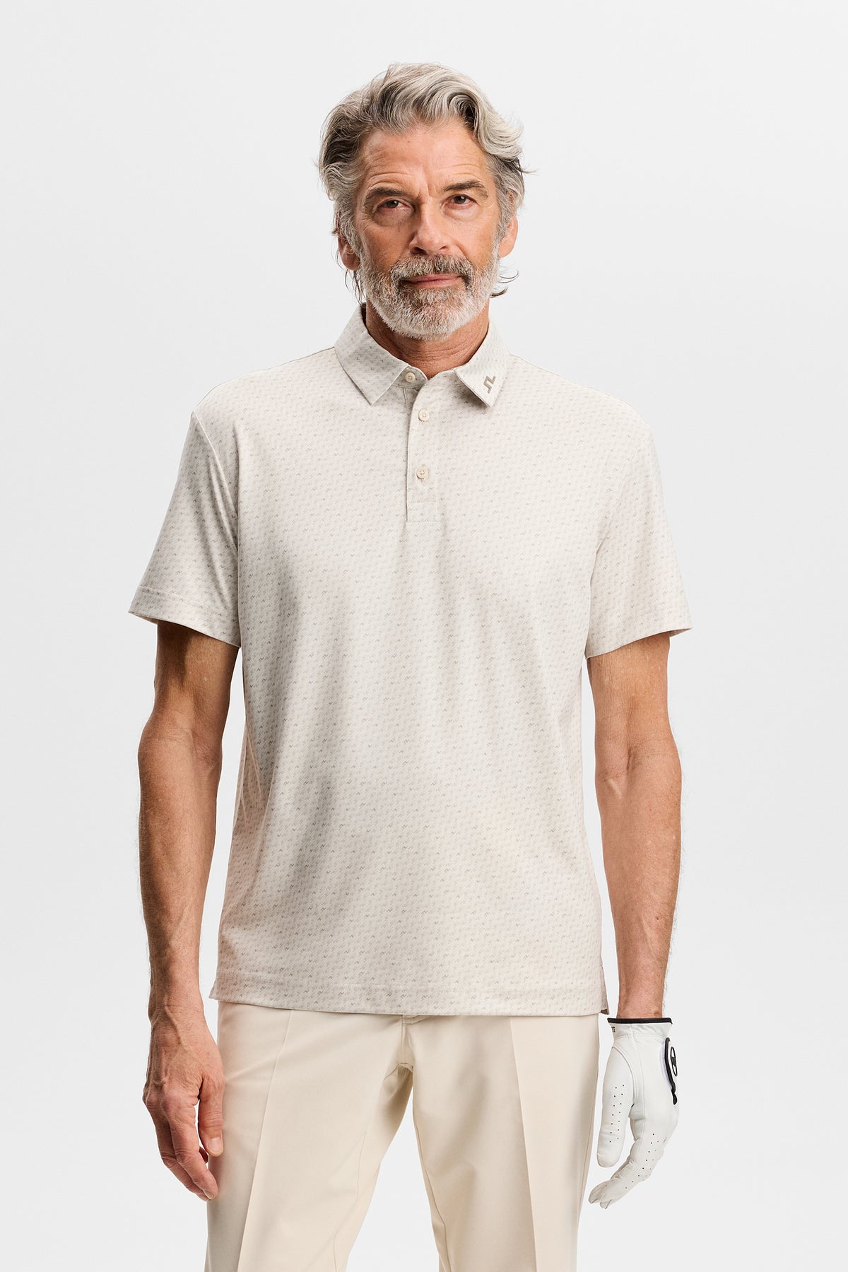 Tod Print Polo in Bias Bridge Micro Moon Brindle by J.Lindeberg
